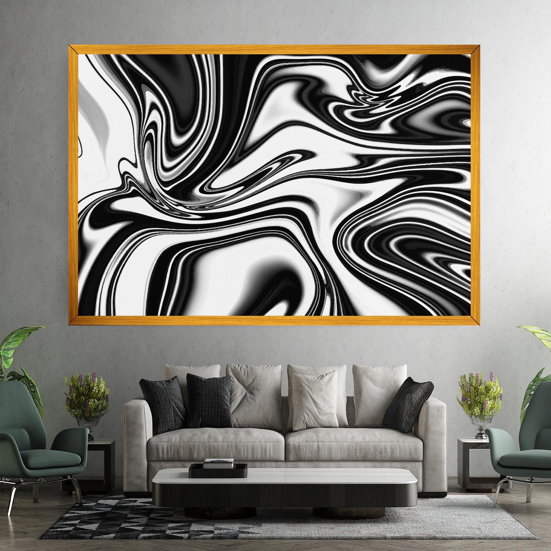 Vászonkép Black White Liquid mockup 7