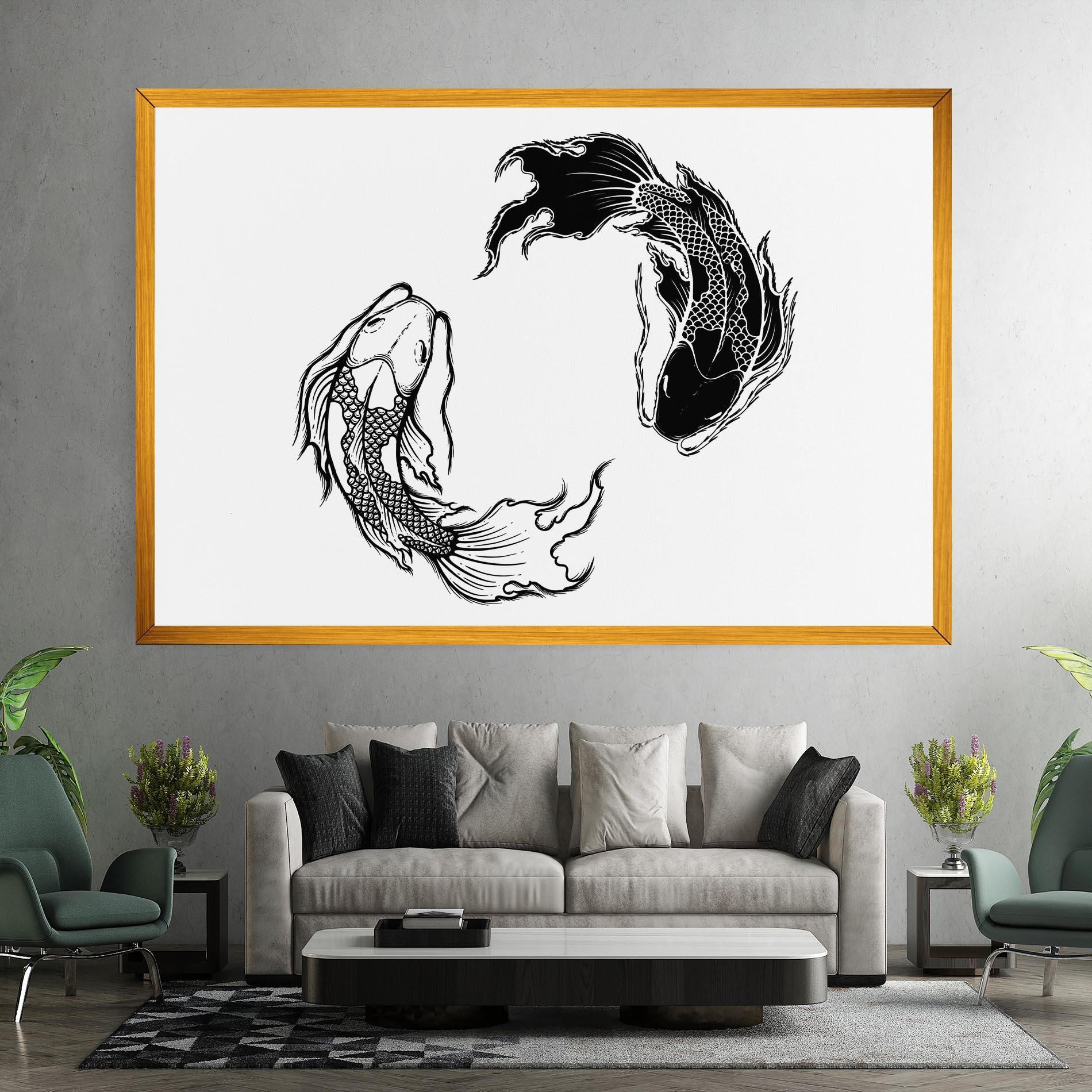 Vászonkép Yin Yang Koi mockup 7