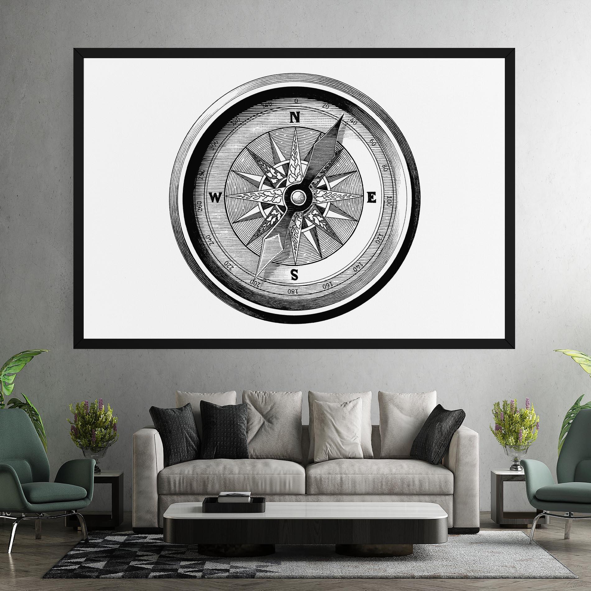 Vászonkép Black Compass mockup 7