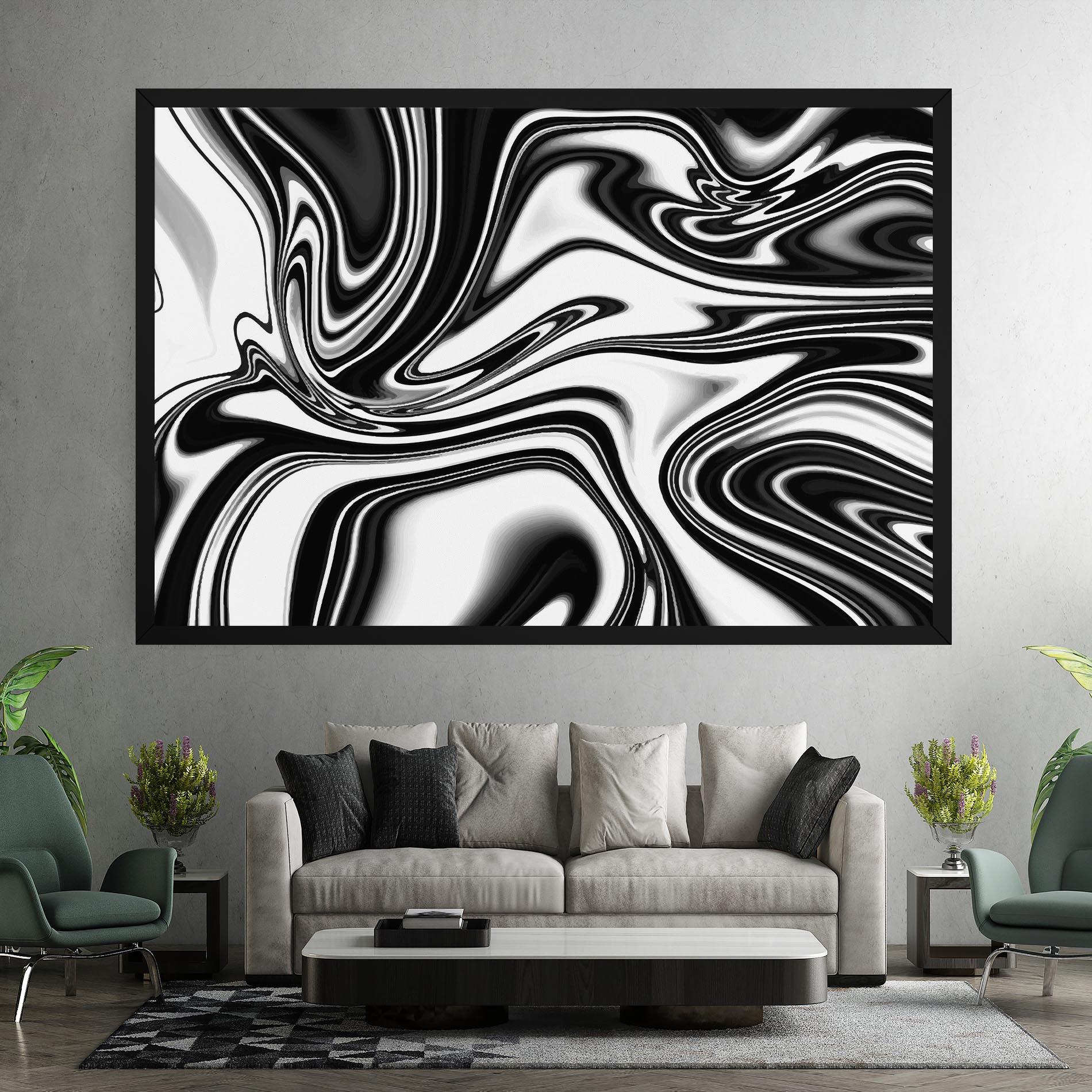 Vászonkép Black White Liquid mockup 7
