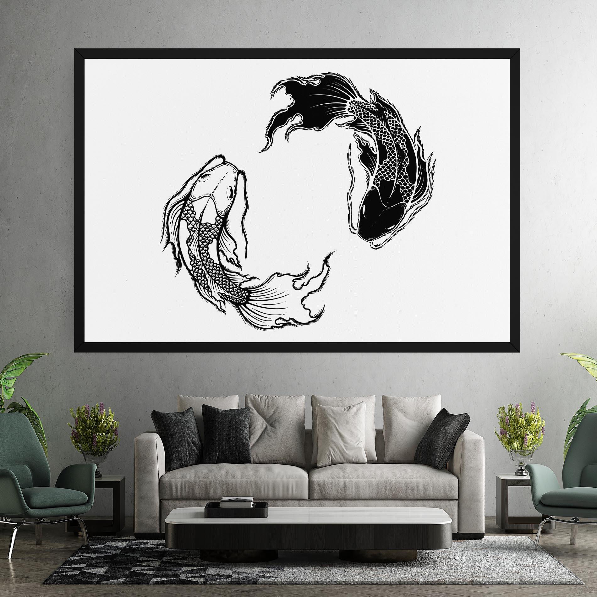 Vászonkép Yin Yang Koi mockup 7