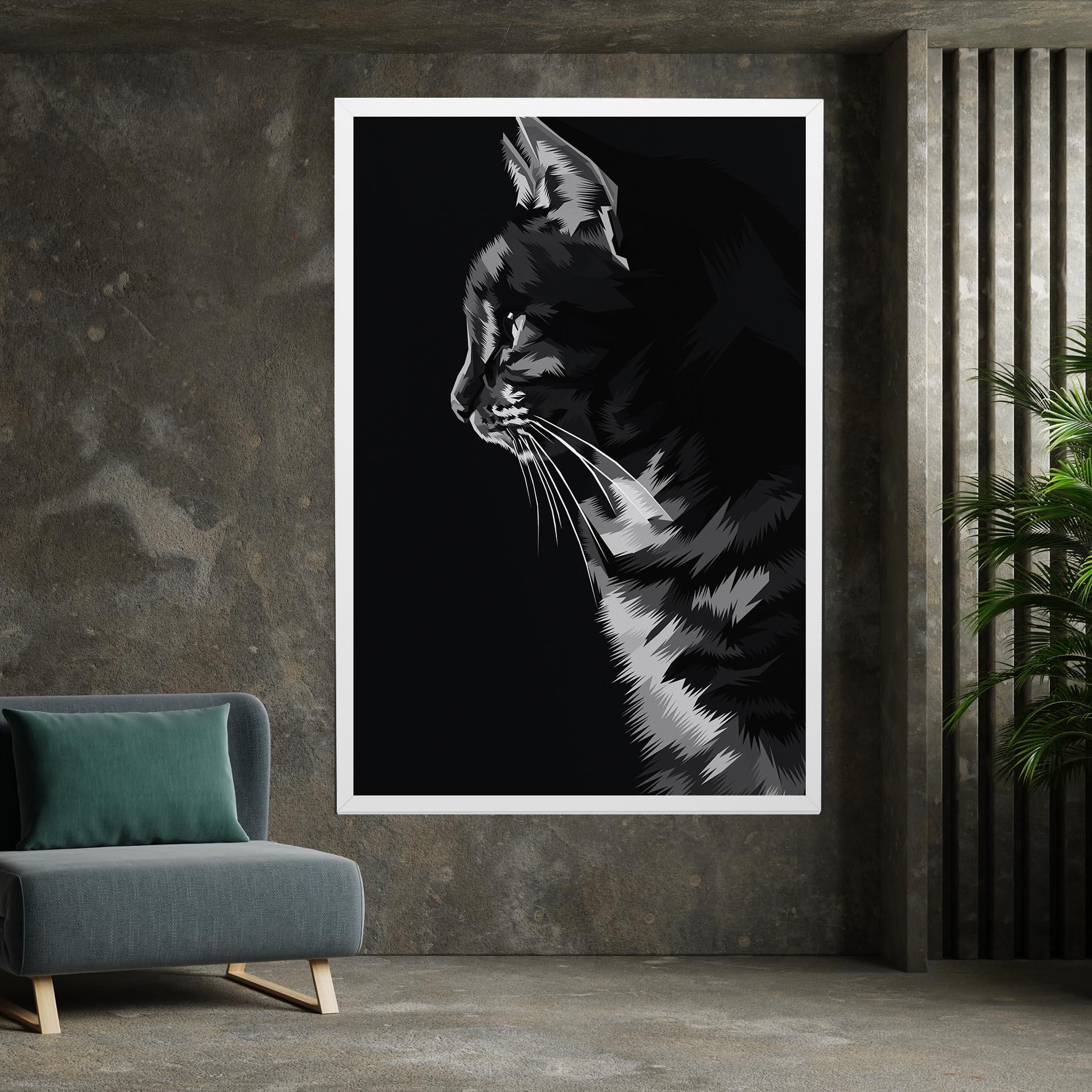 Vászonkép Black Grey Cat mockup 7