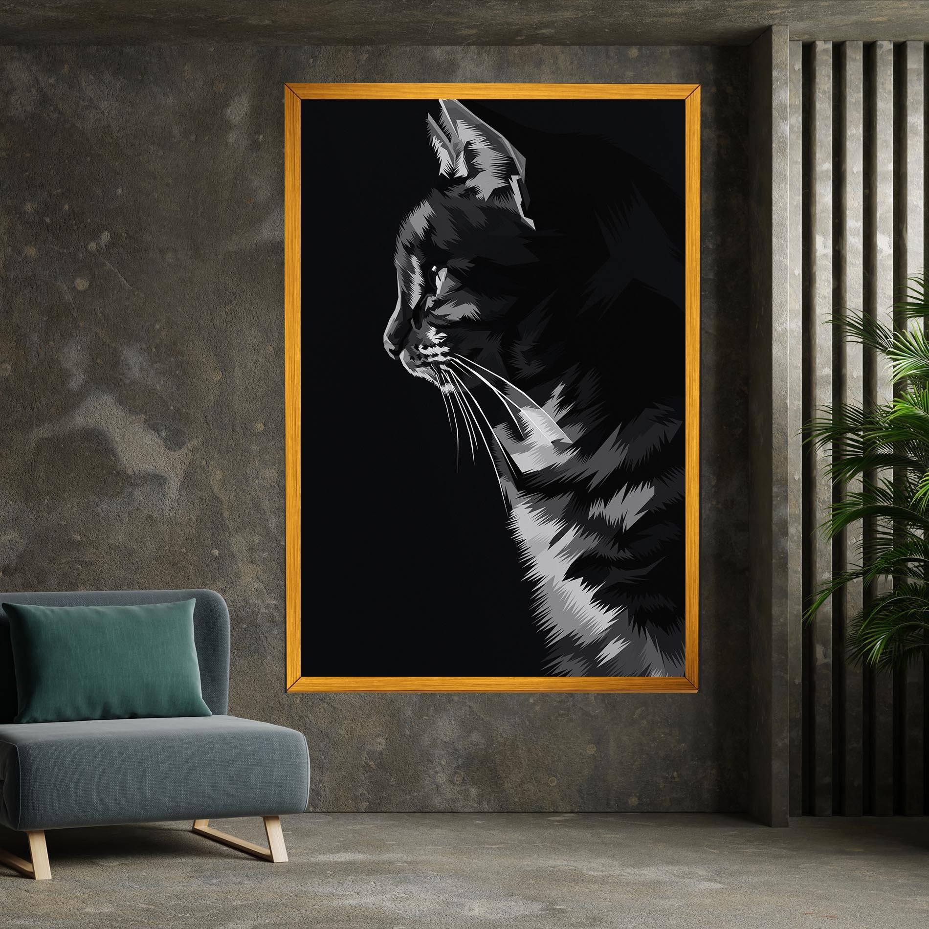 Vászonkép Black Grey Cat mockup 7