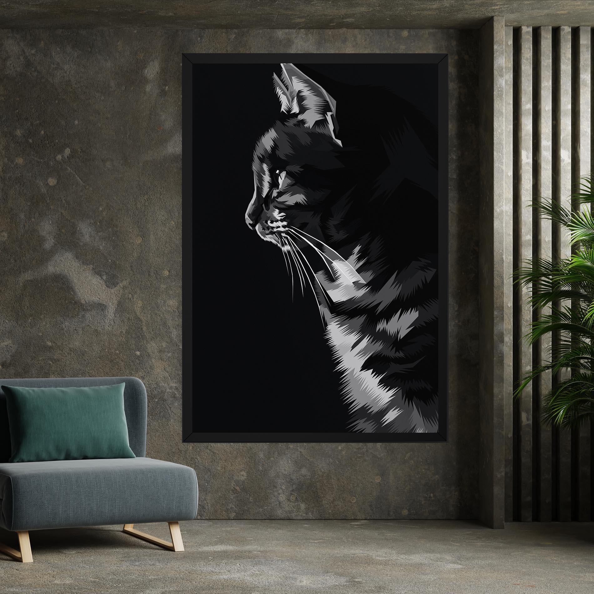 Vászonkép Black Grey Cat mockup 7