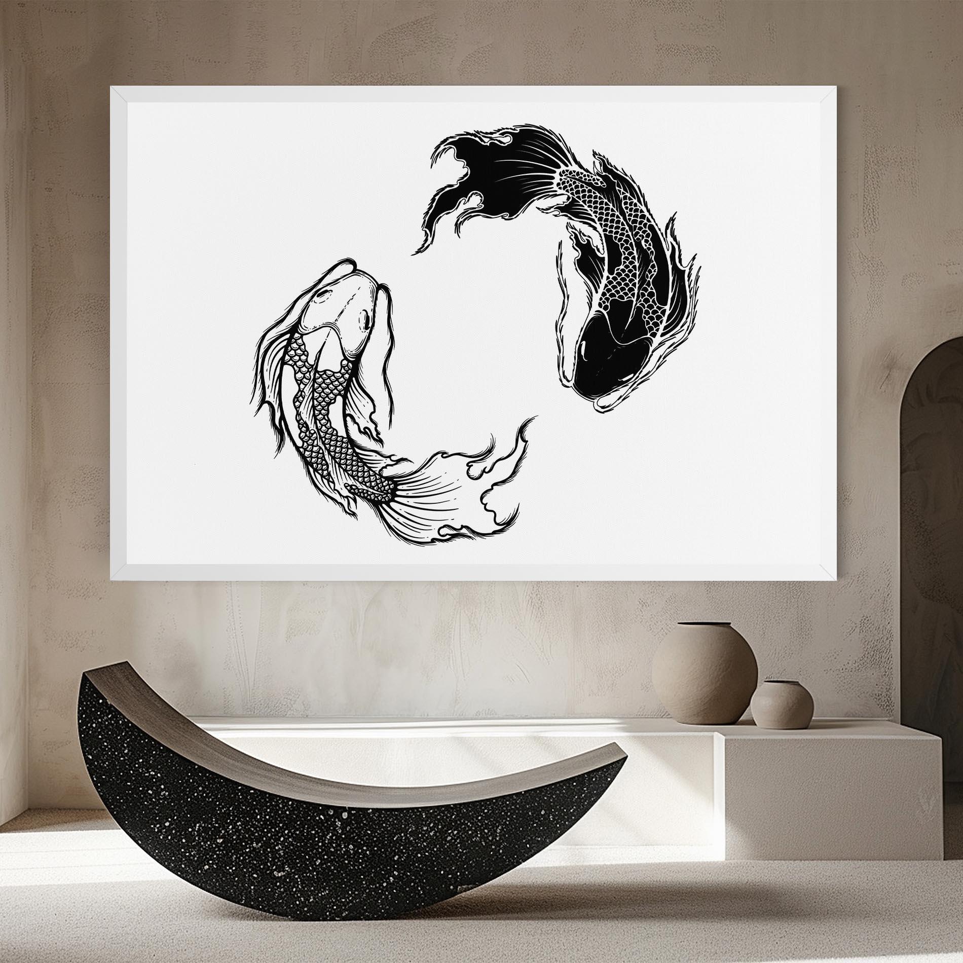 Vászonkép Yin Yang Koi mockup 8