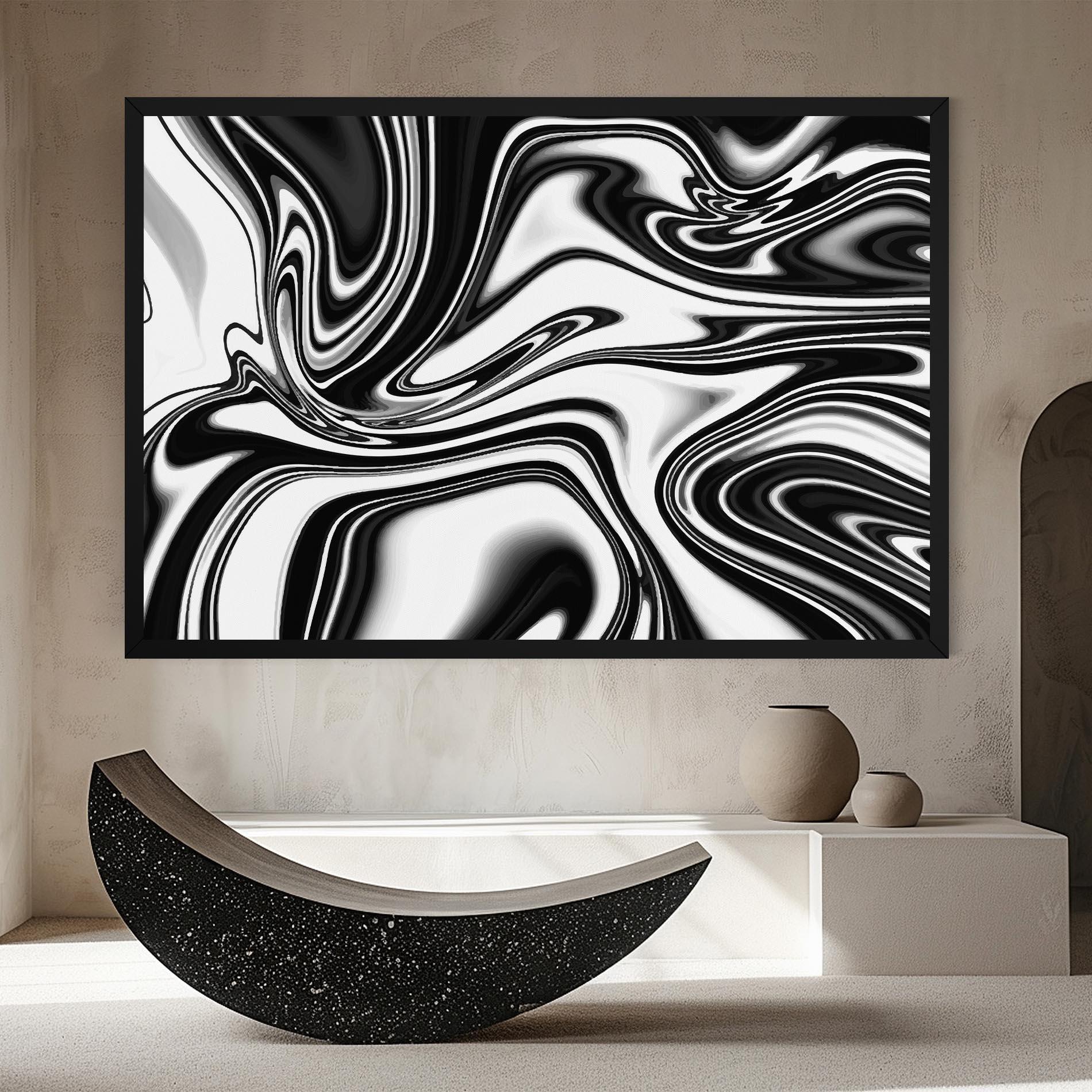 Vászonkép Black White Liquid mockup 8