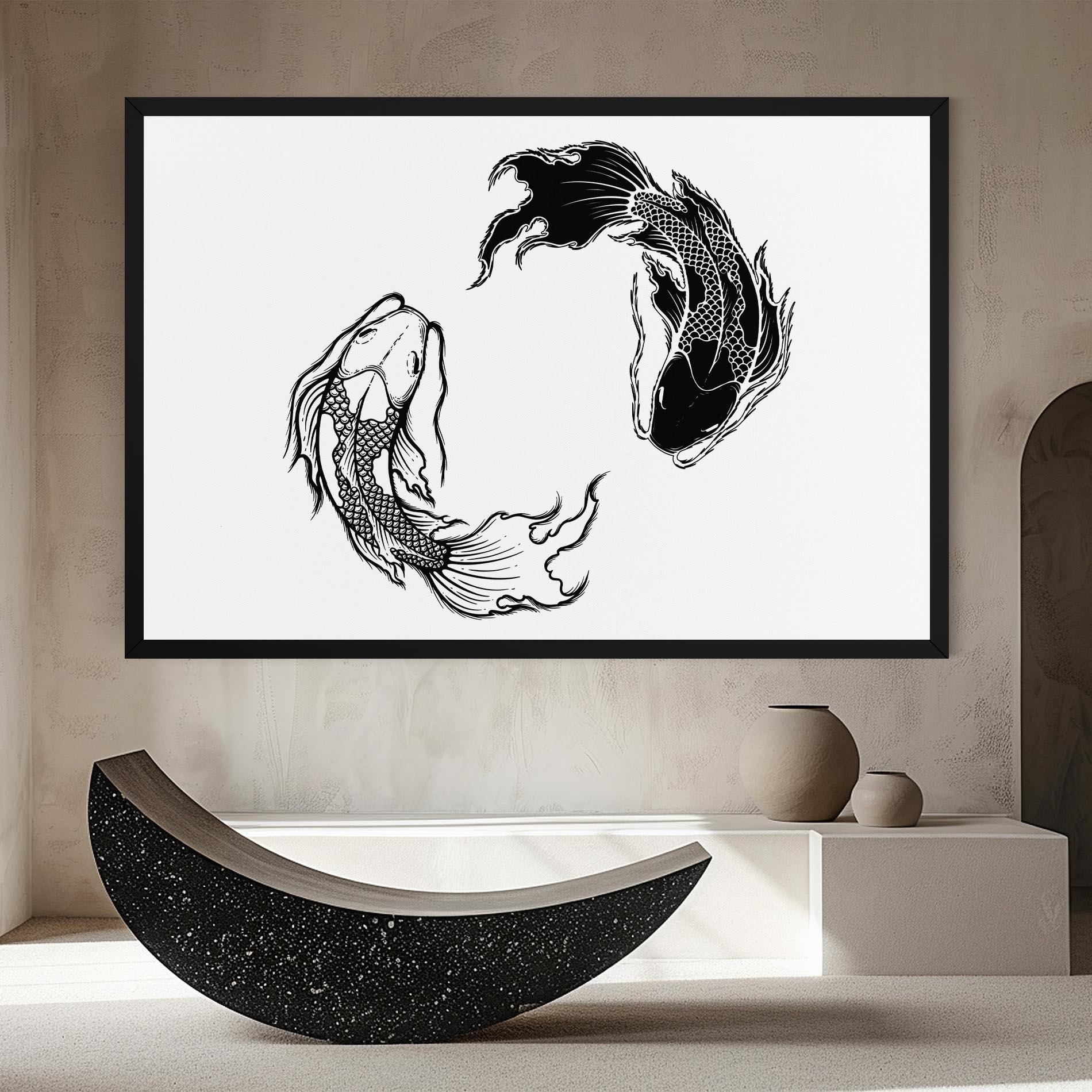 Vászonkép Yin Yang Koi mockup 8