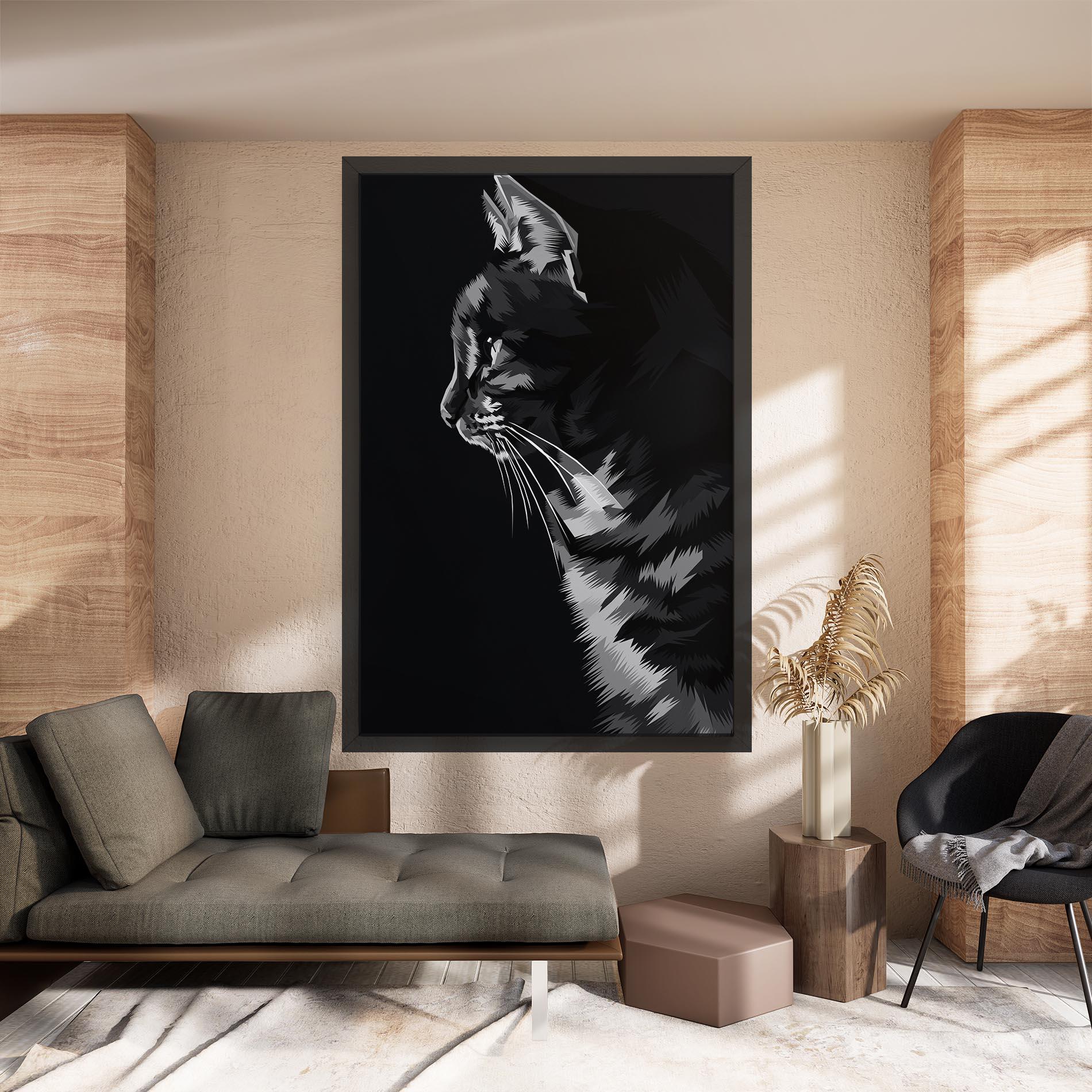 Vászonkép Black Grey Cat mockup 8