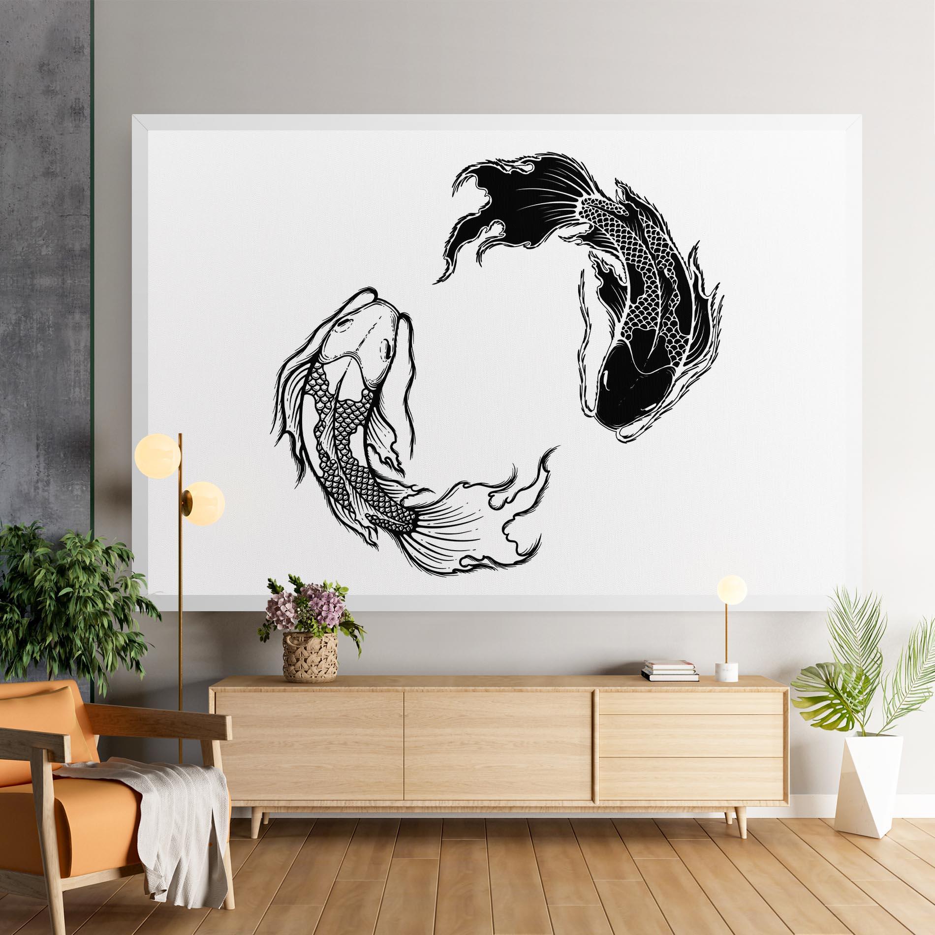 Vászonkép Yin Yang Koi mockup 9