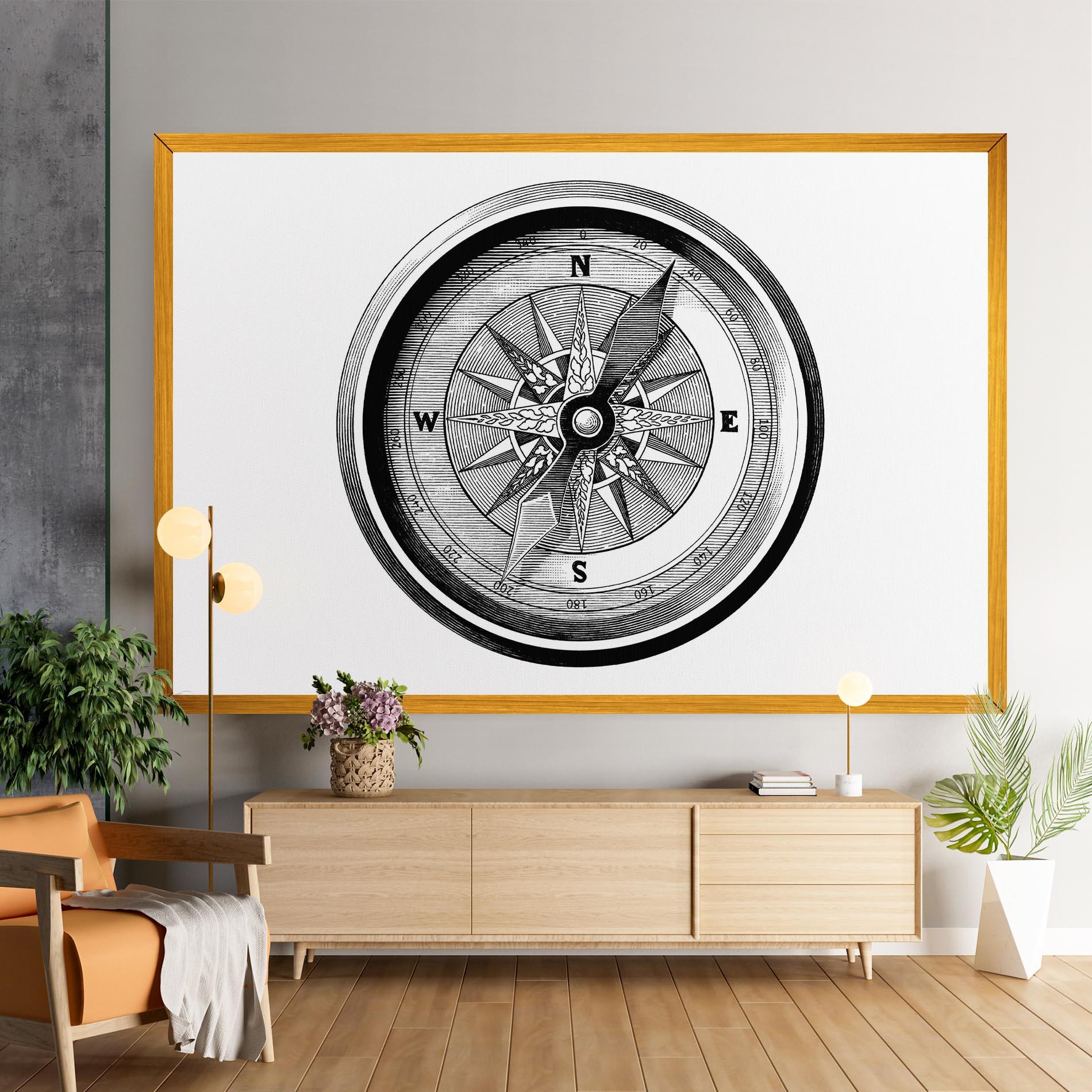 Vászonkép Black Compass mockup 9