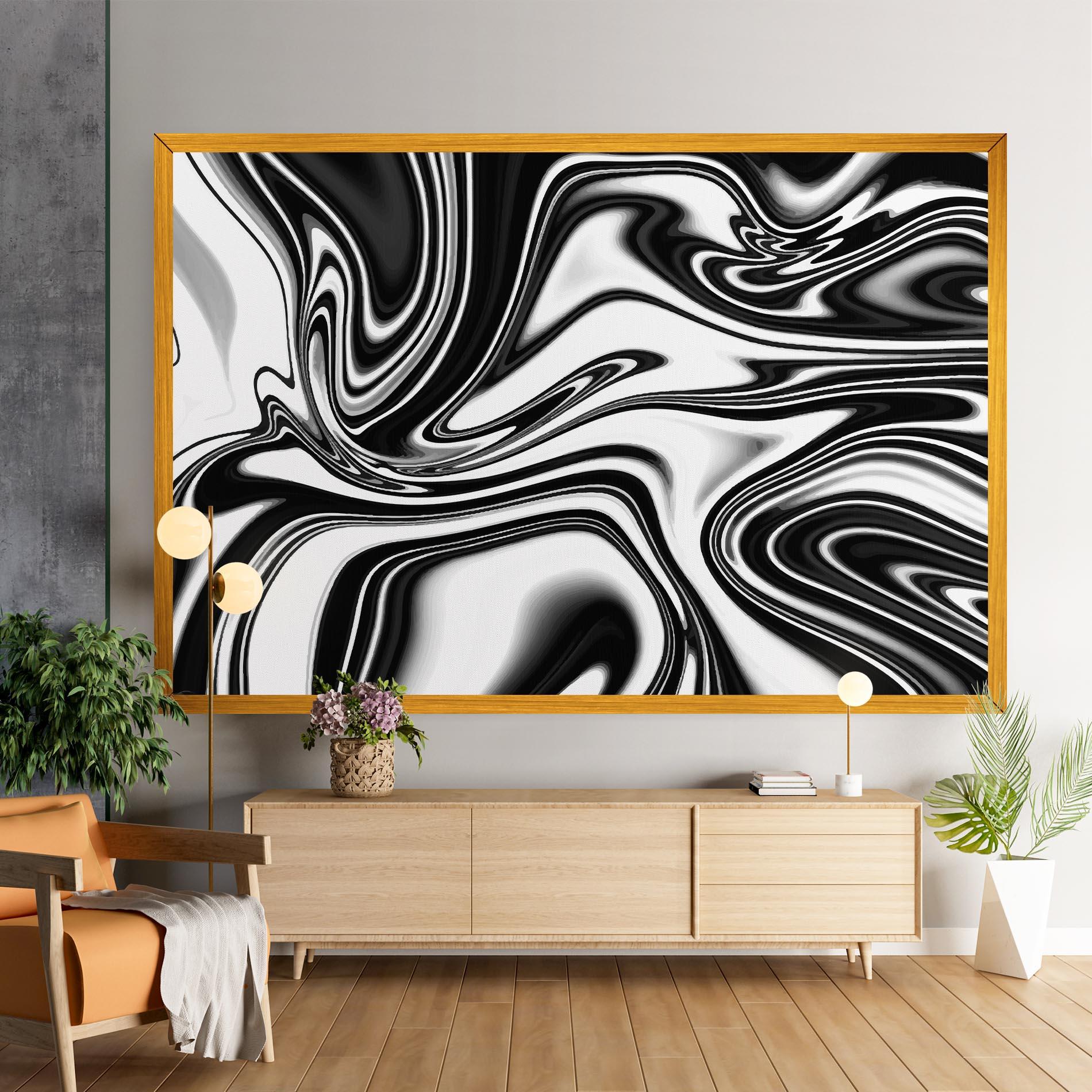 Vászonkép Black White Liquid mockup 9
