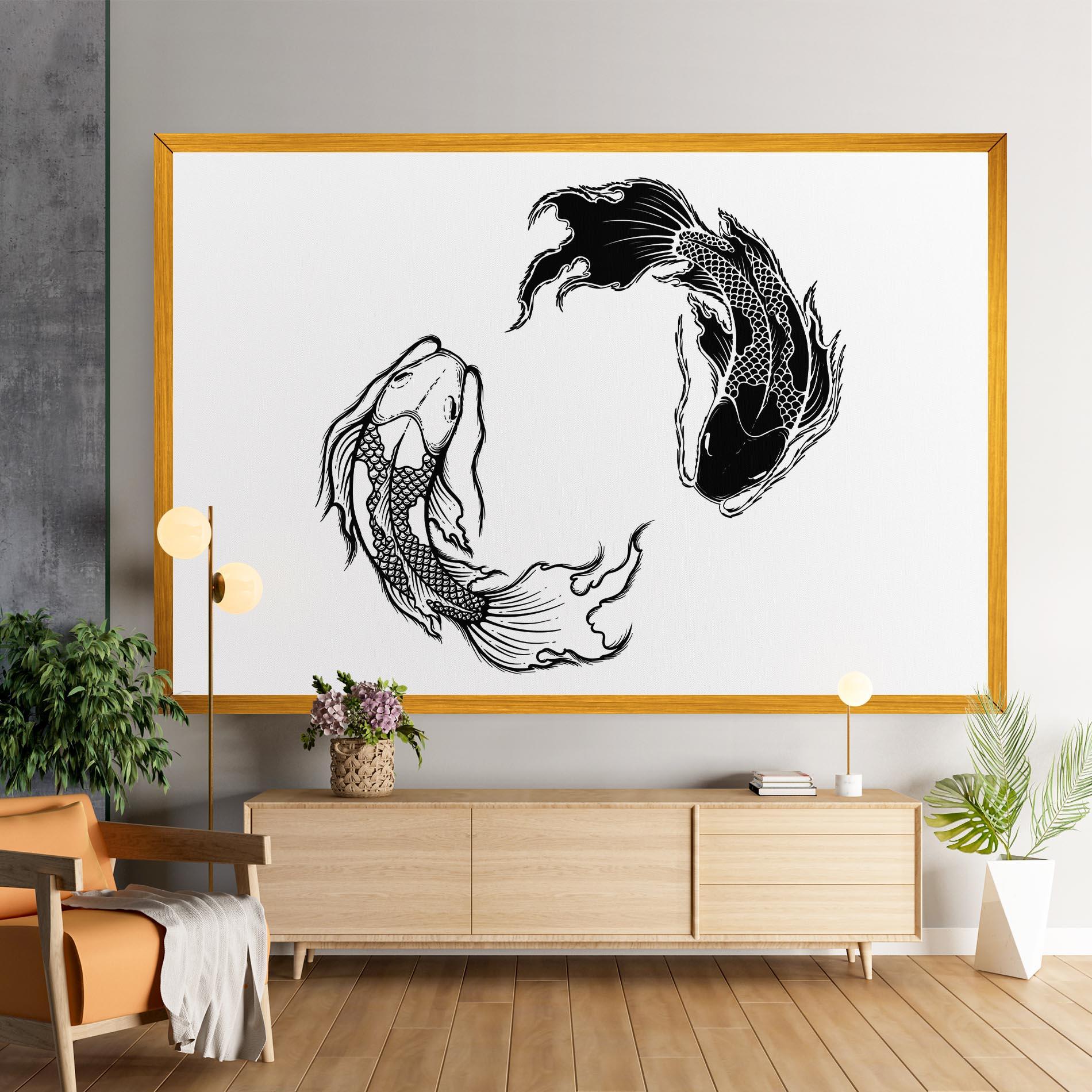 Vászonkép Yin Yang Koi mockup 9