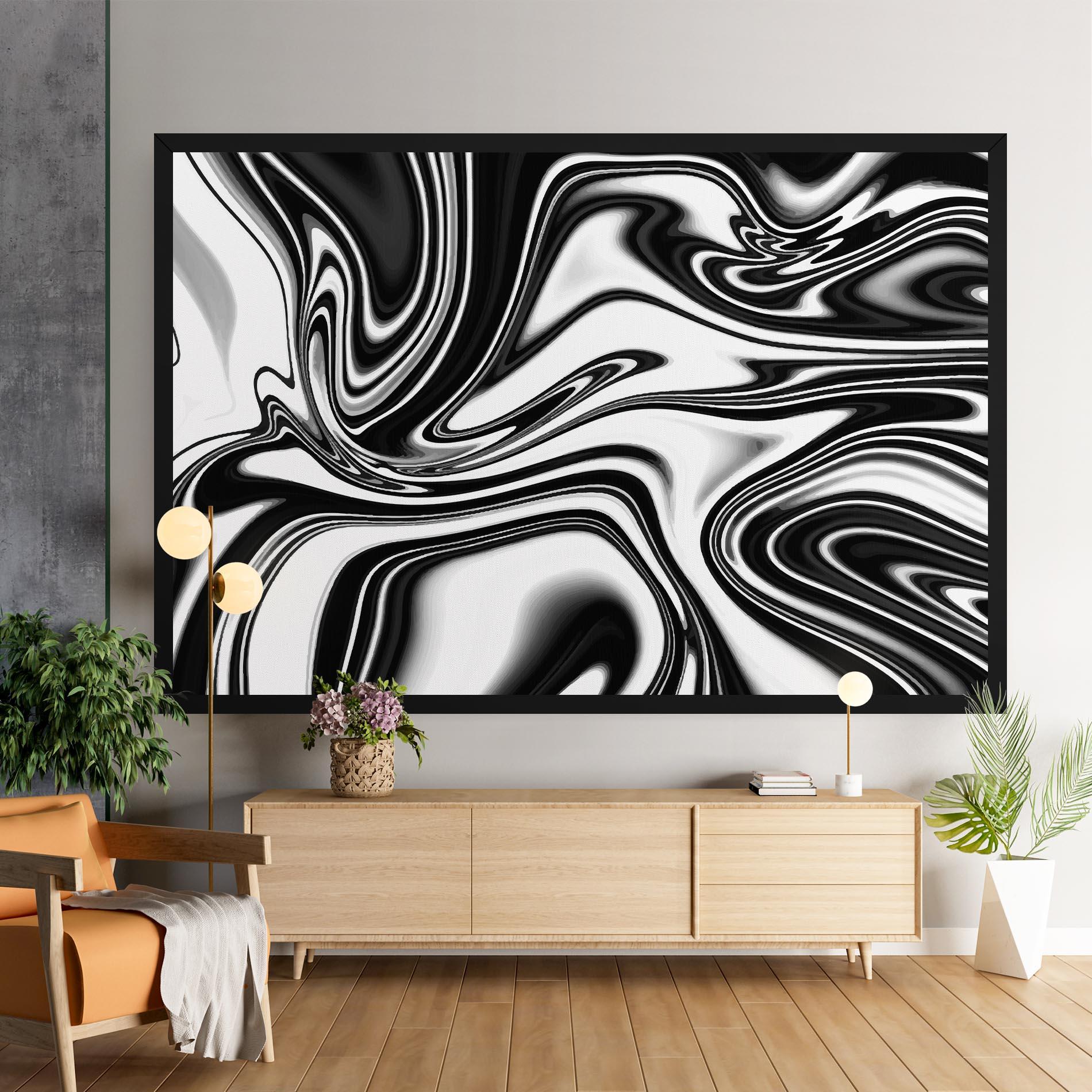 Vászonkép Black White Liquid mockup 9