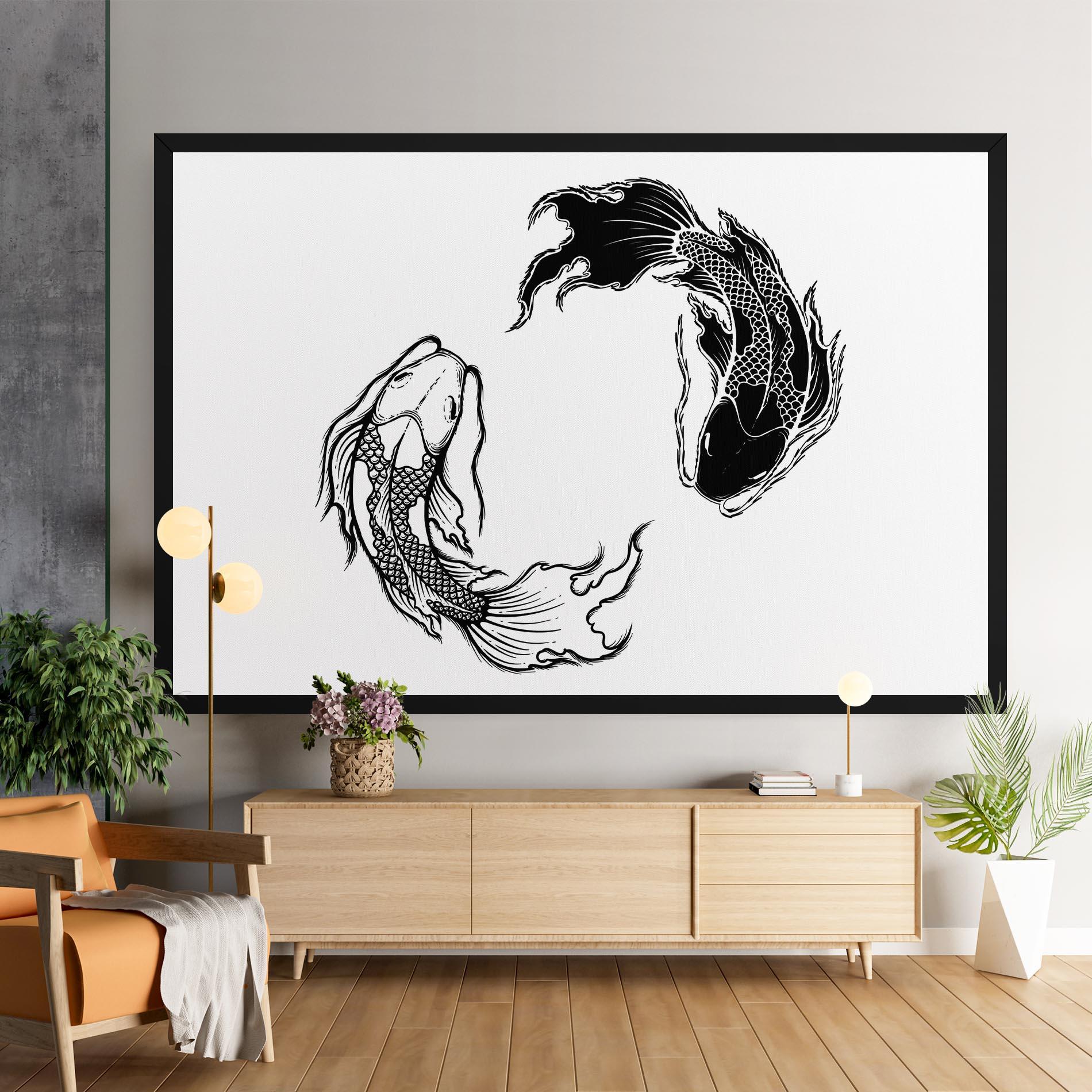 Vászonkép Yin Yang Koi mockup 9