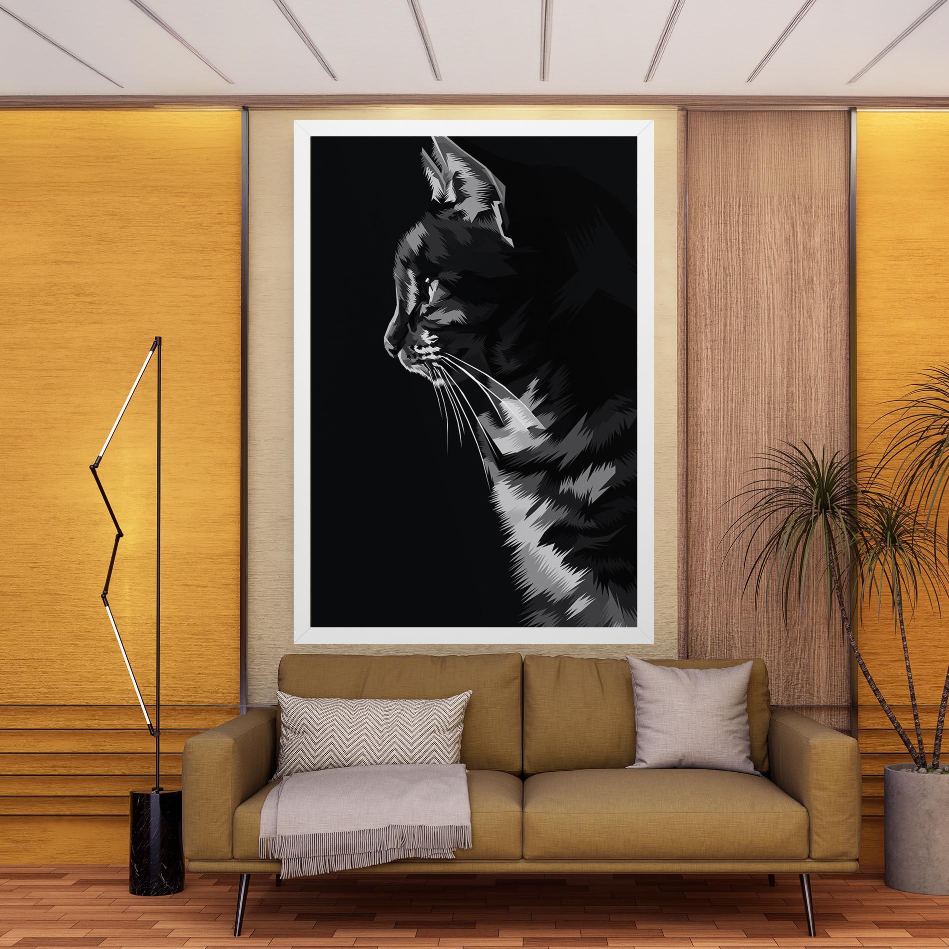 Vászonkép Black Grey Cat mockup 9