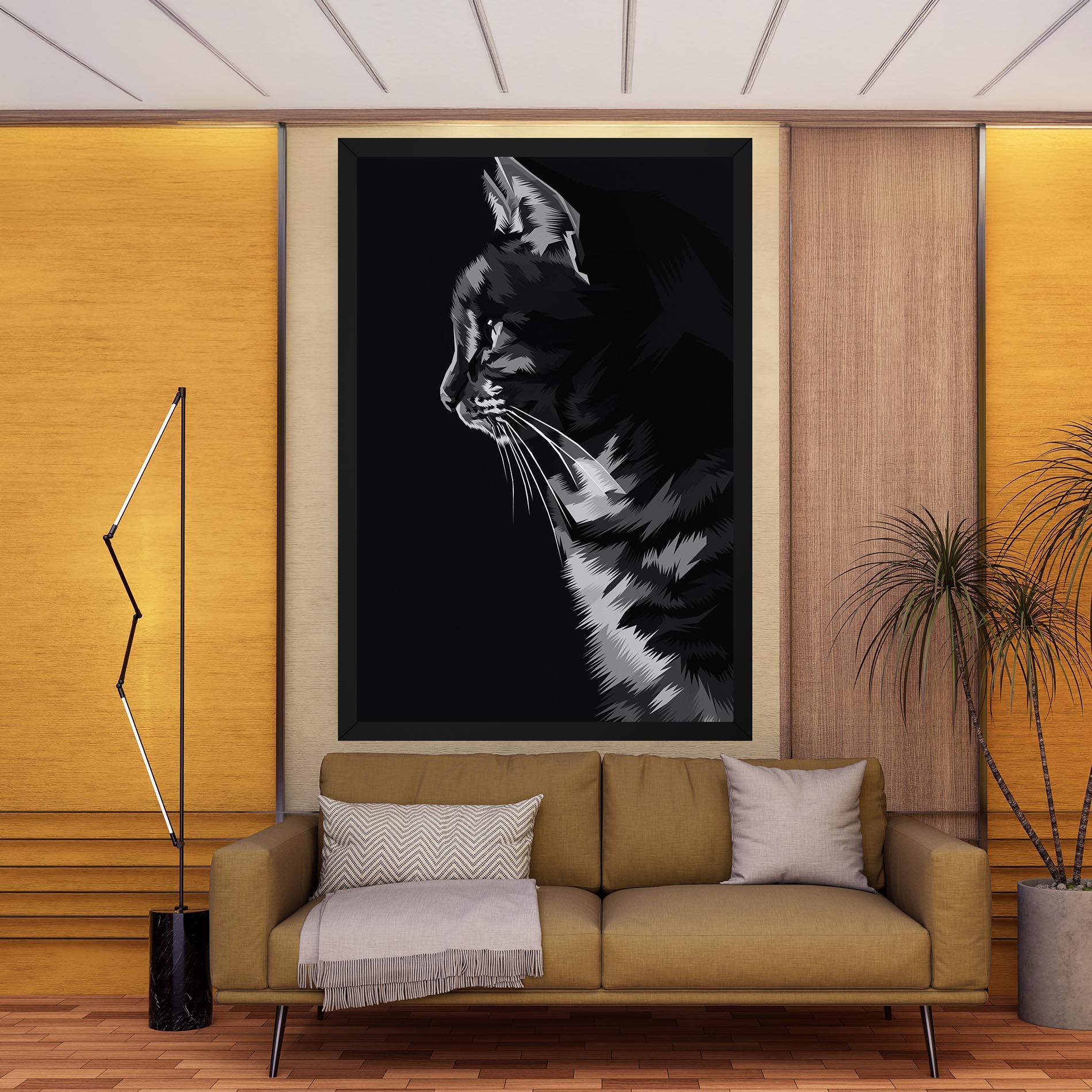 Vászonkép Black Grey Cat mockup 9