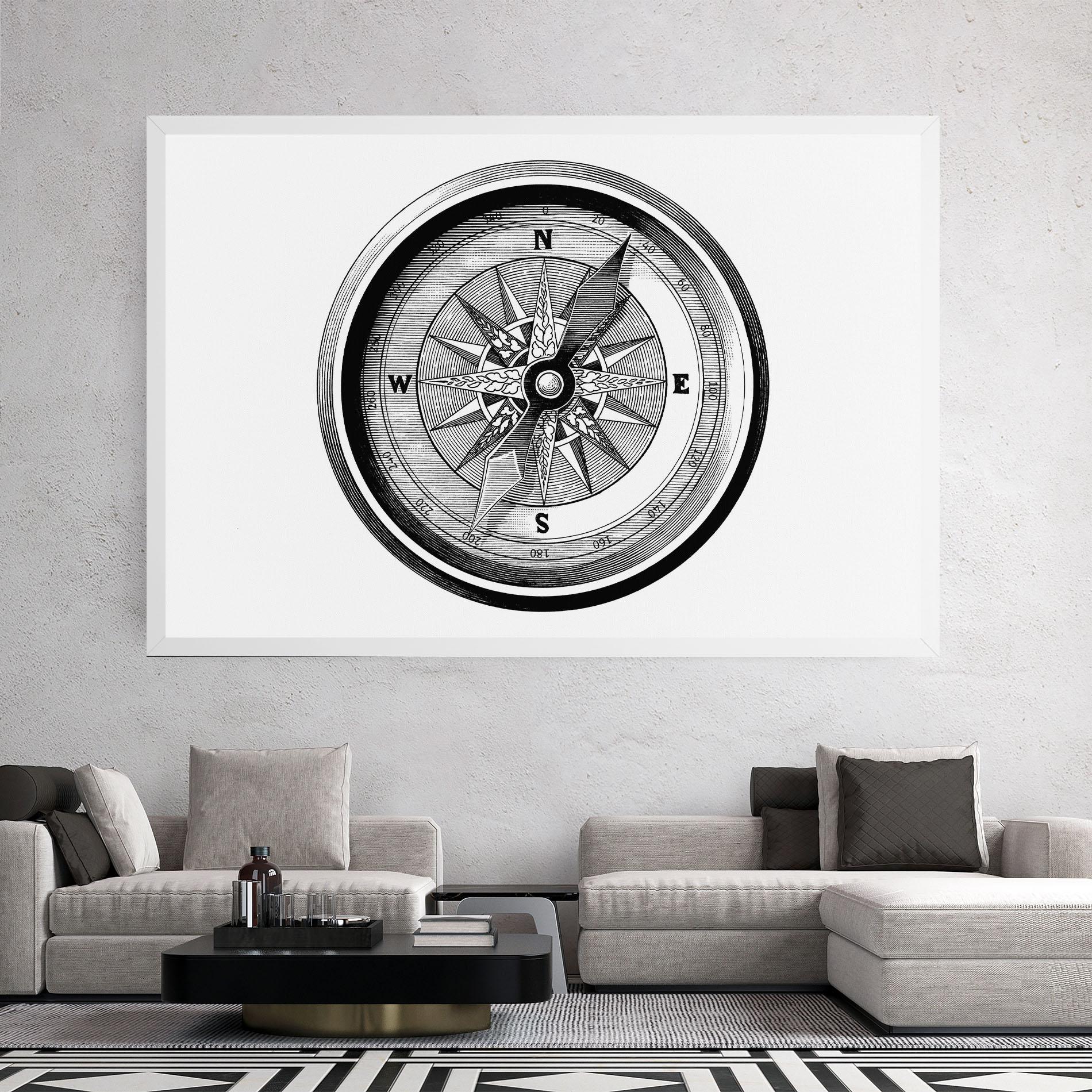 Vászonkép Black Compass mockup 2