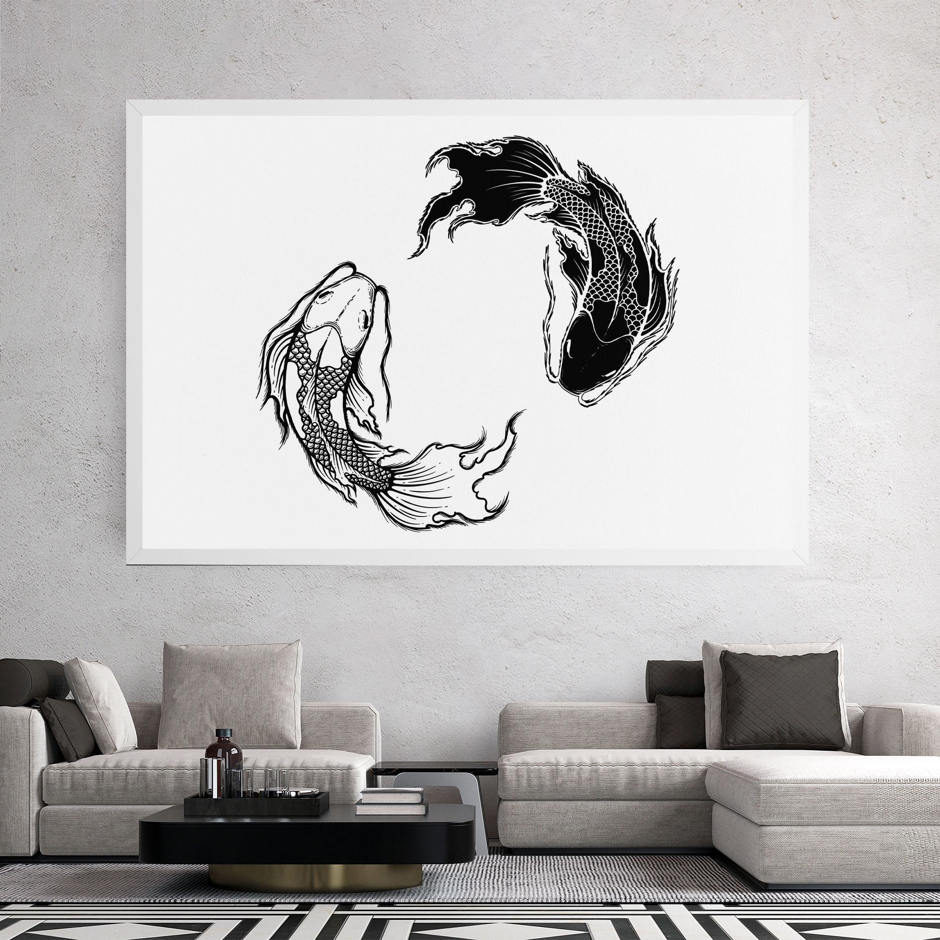 Vászonkép Yin Yang Koi mockup 2