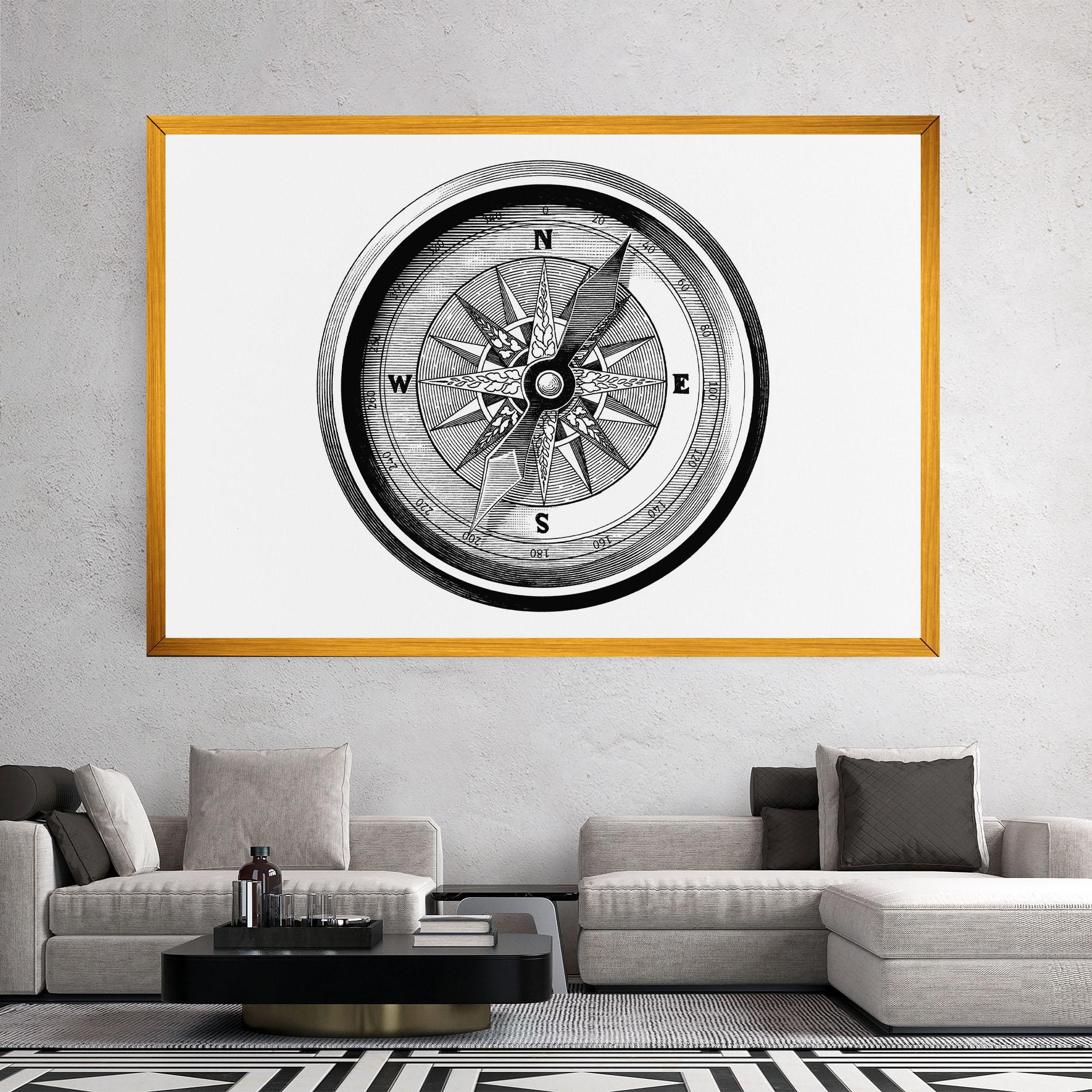 Vászonkép Black Compass mockup 2