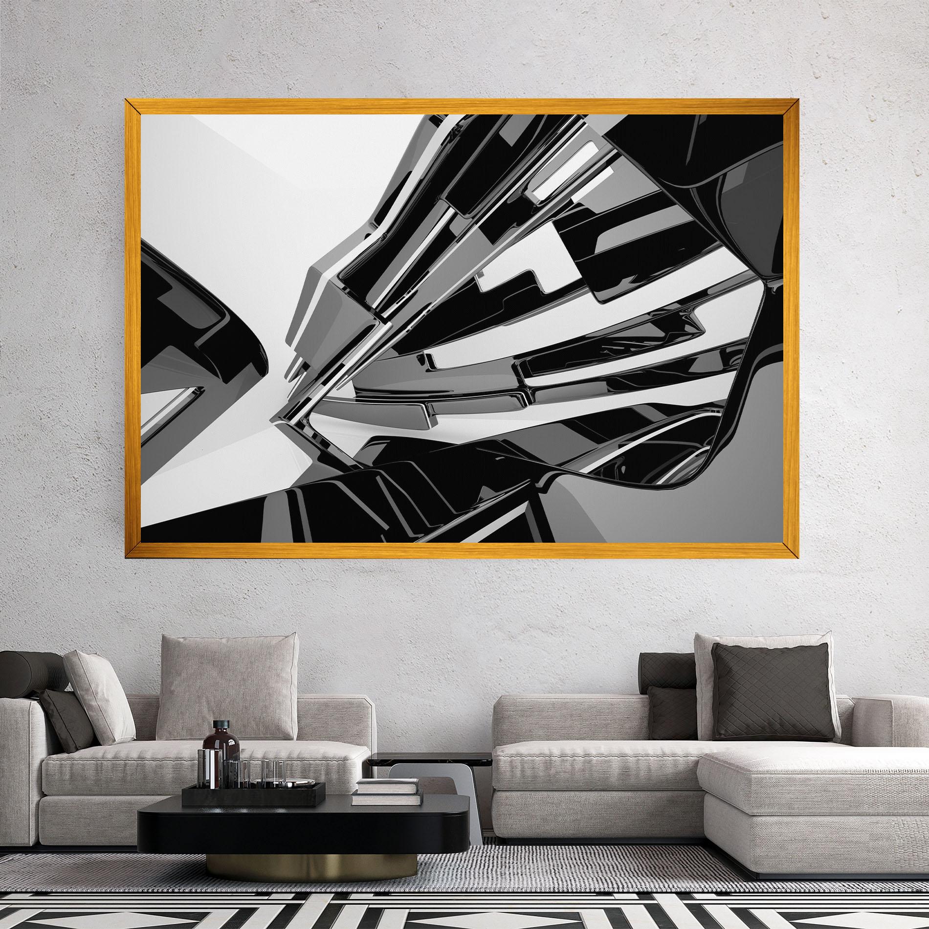 Vászonkép Black Sculpture mockup 2