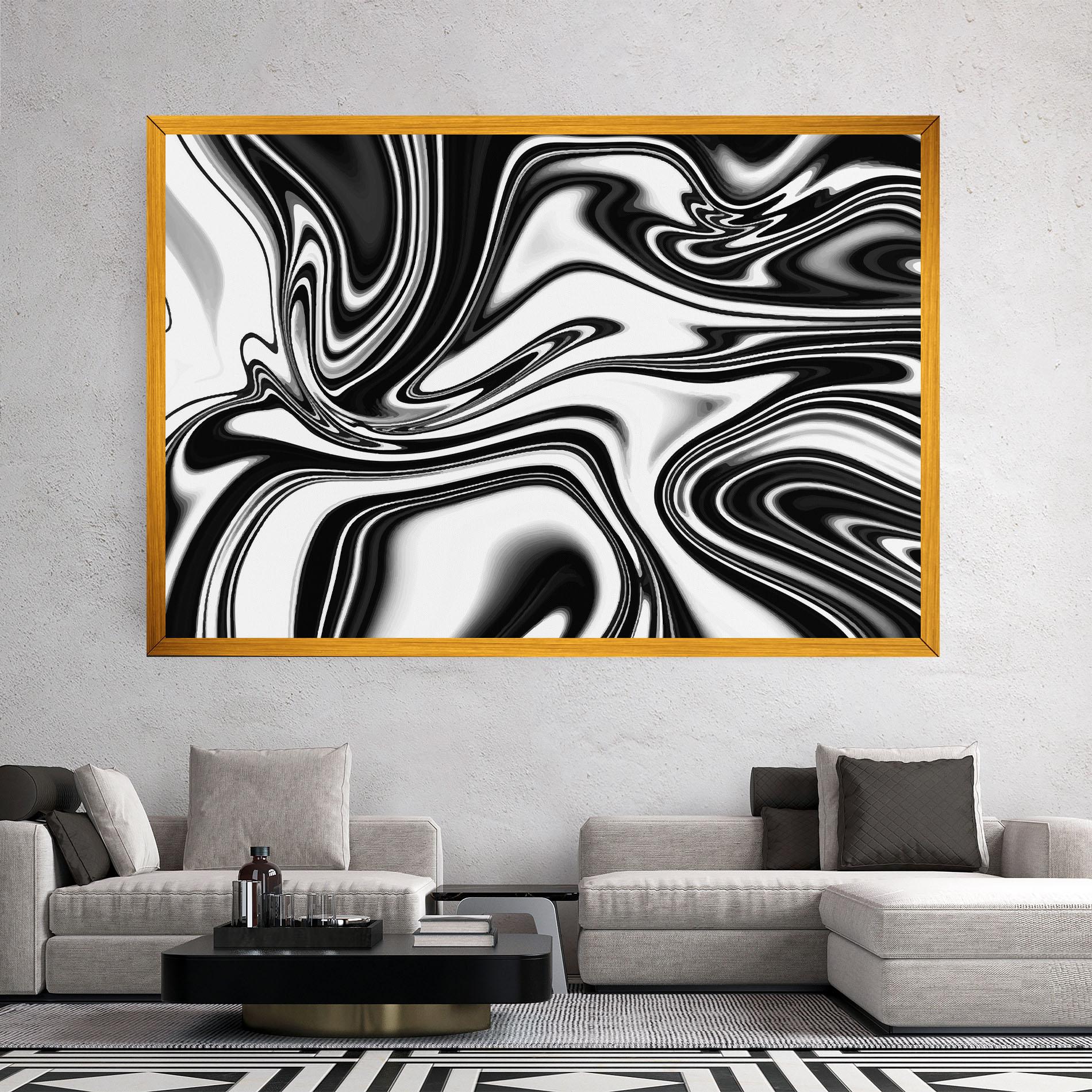 Vászonkép Black White Liquid mockup 2