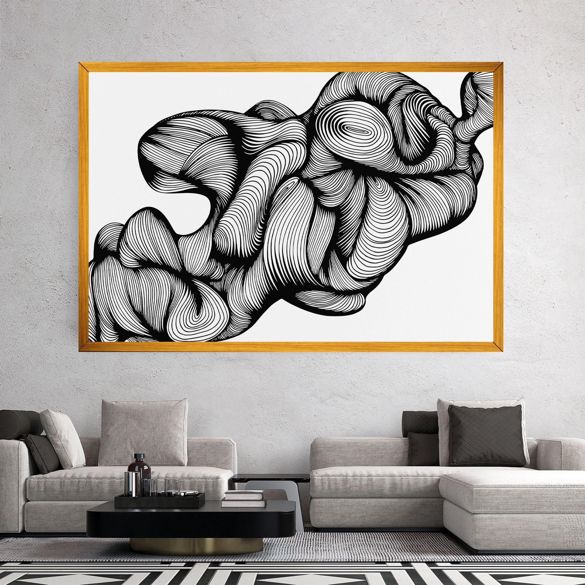 Vászonkép Monochrome Doodle mockup 2