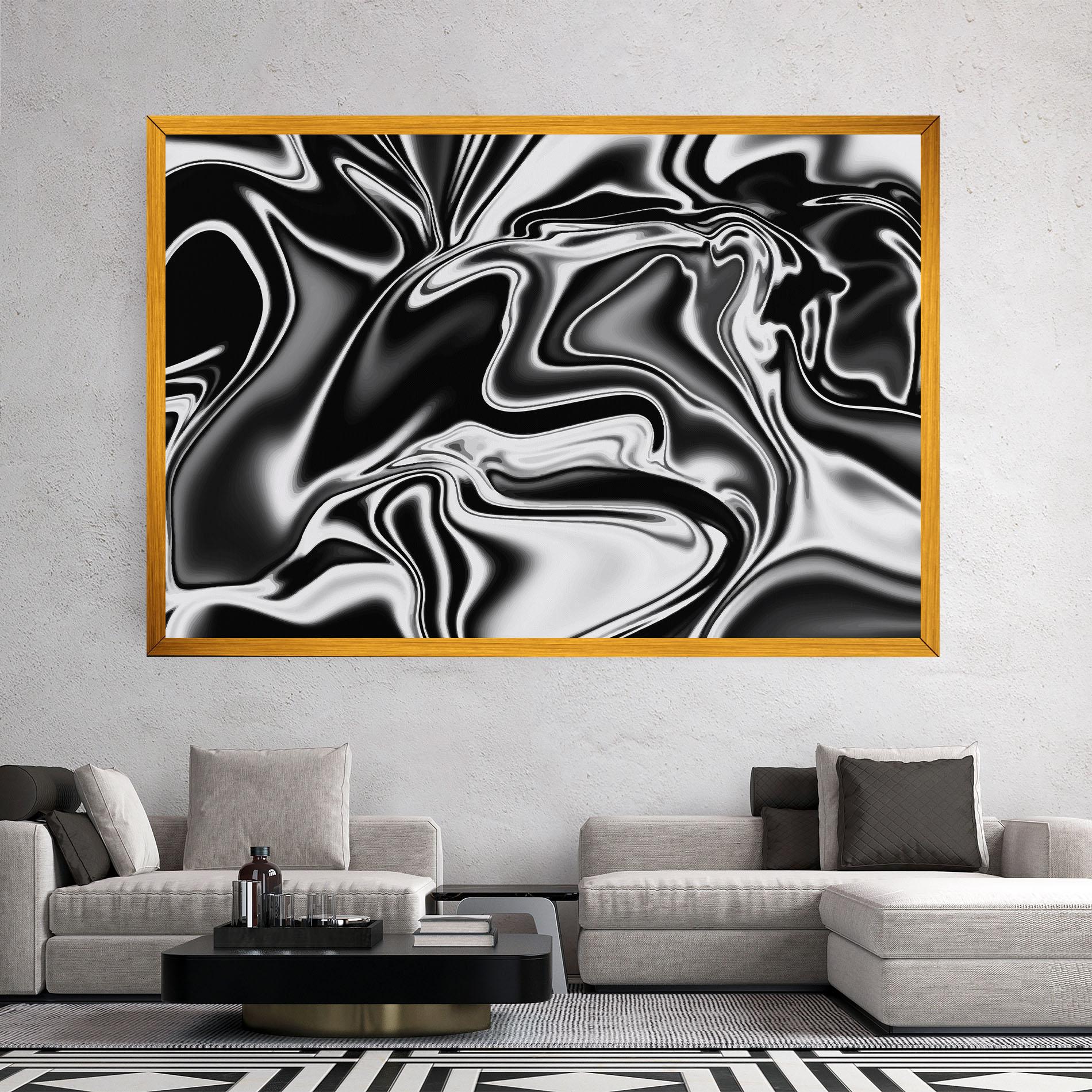 Vászonkép Silver Black Art mockup 2