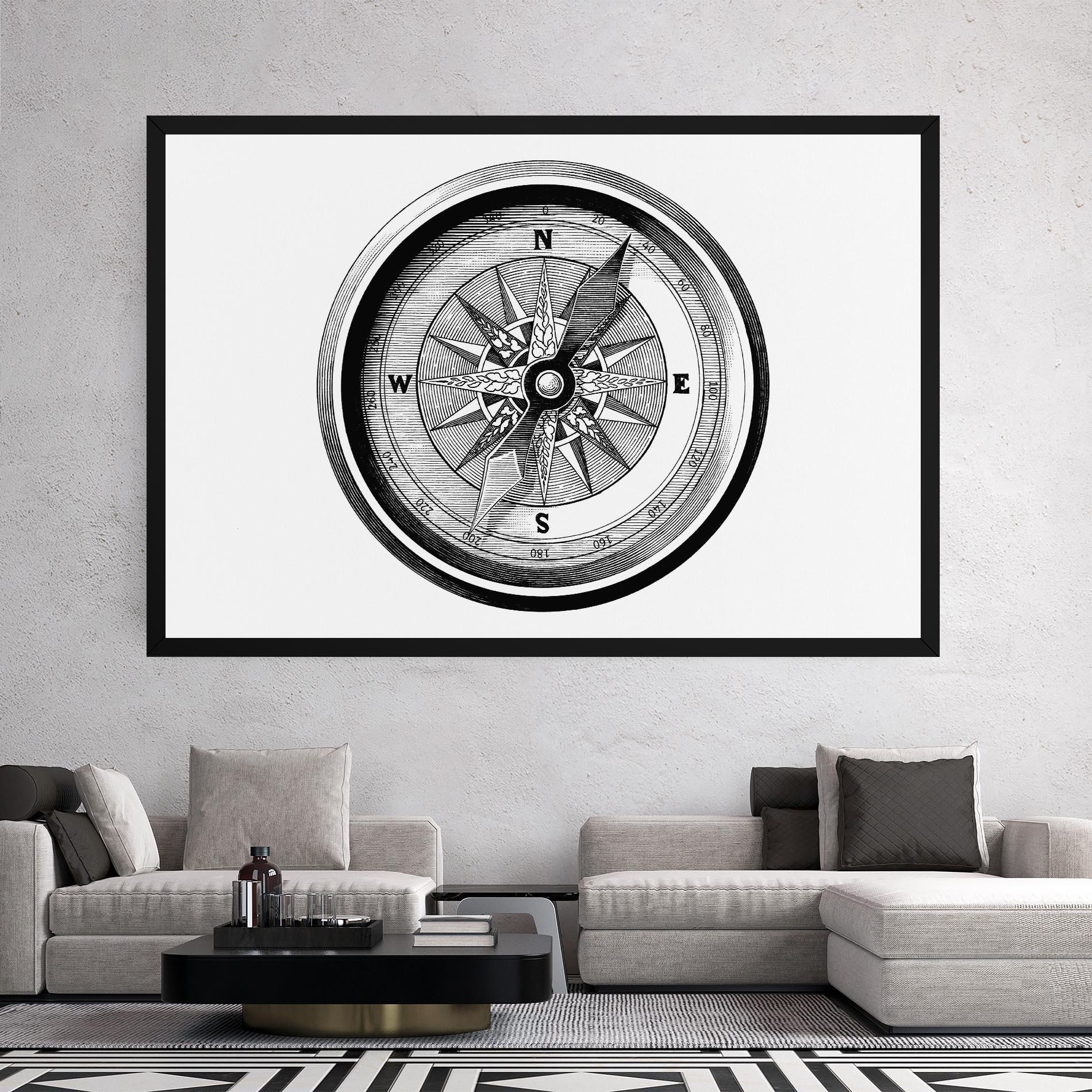 Vászonkép Black Compass mockup 2
