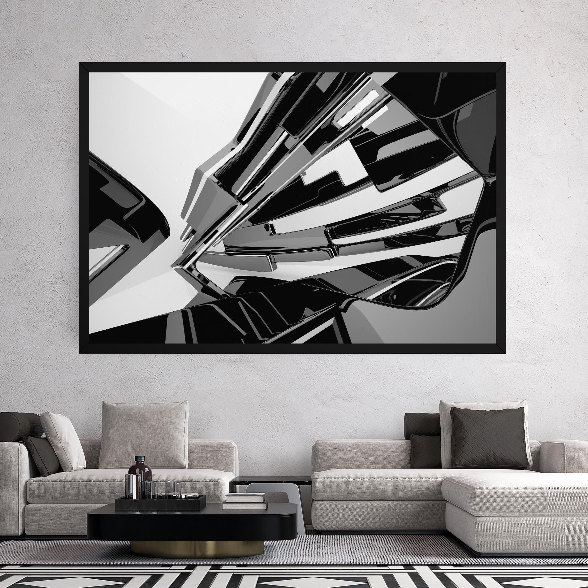 Vászonkép Black Sculpture mockup 2