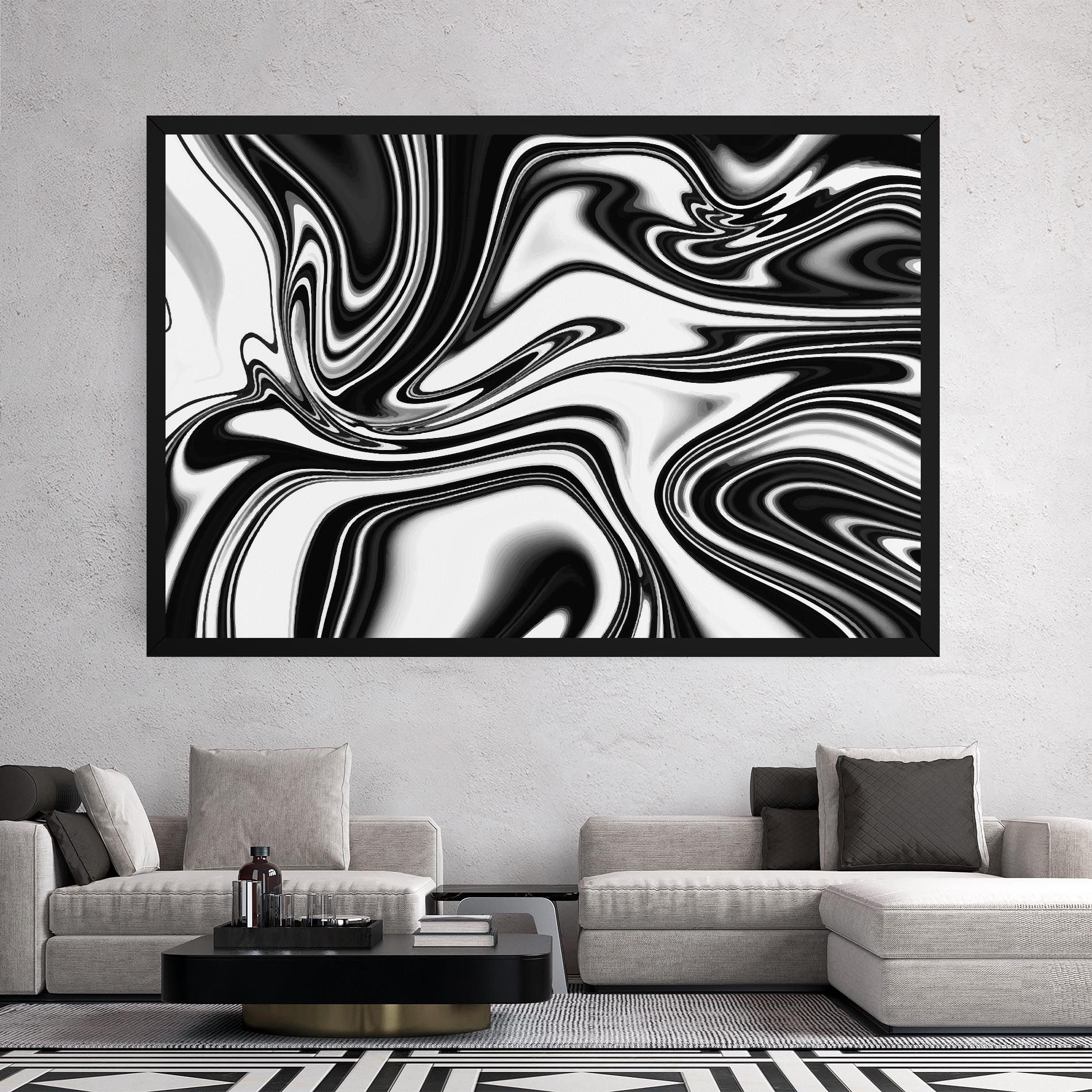 Black White Liquid mockup 2