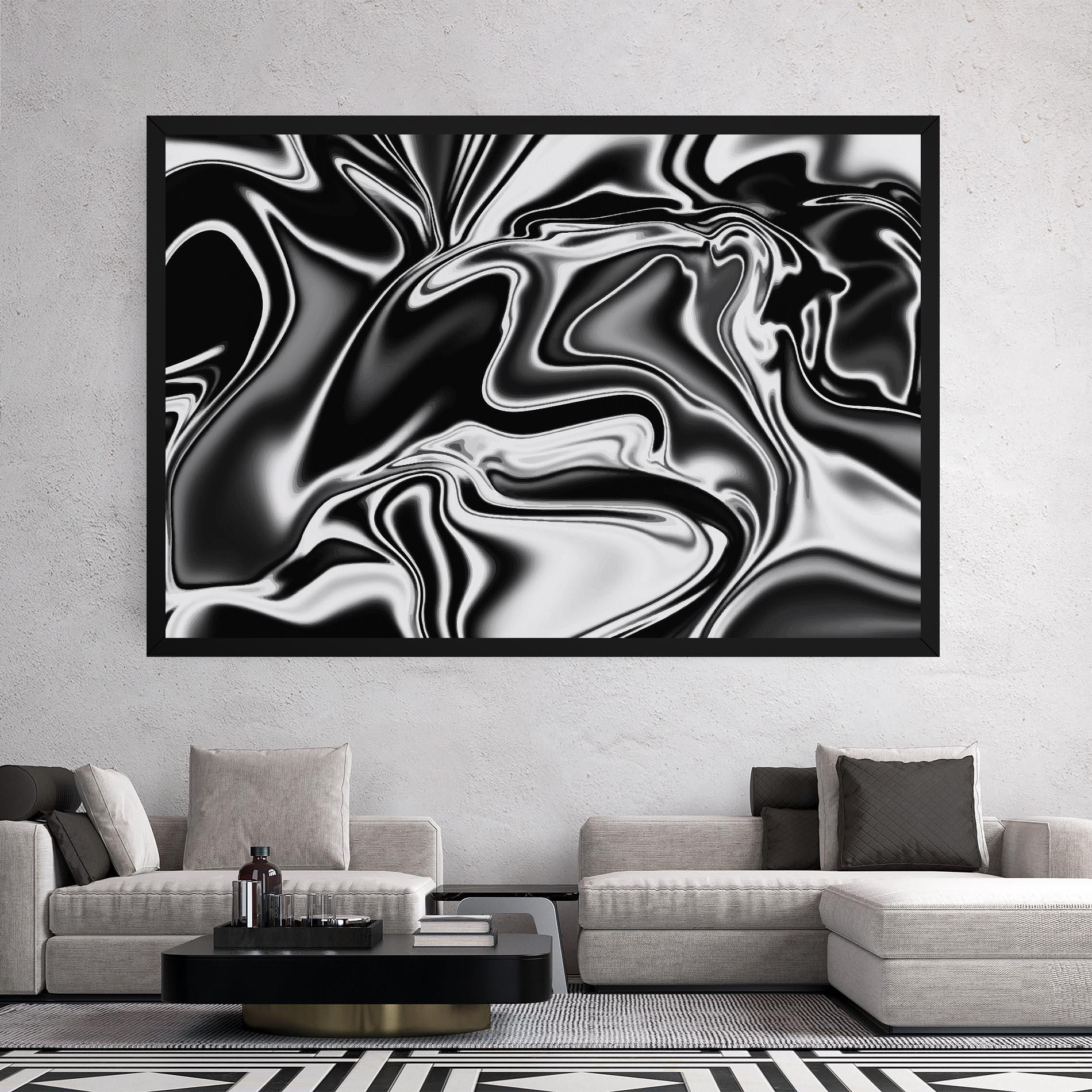 Vászonkép Silver Black Art mockup 2