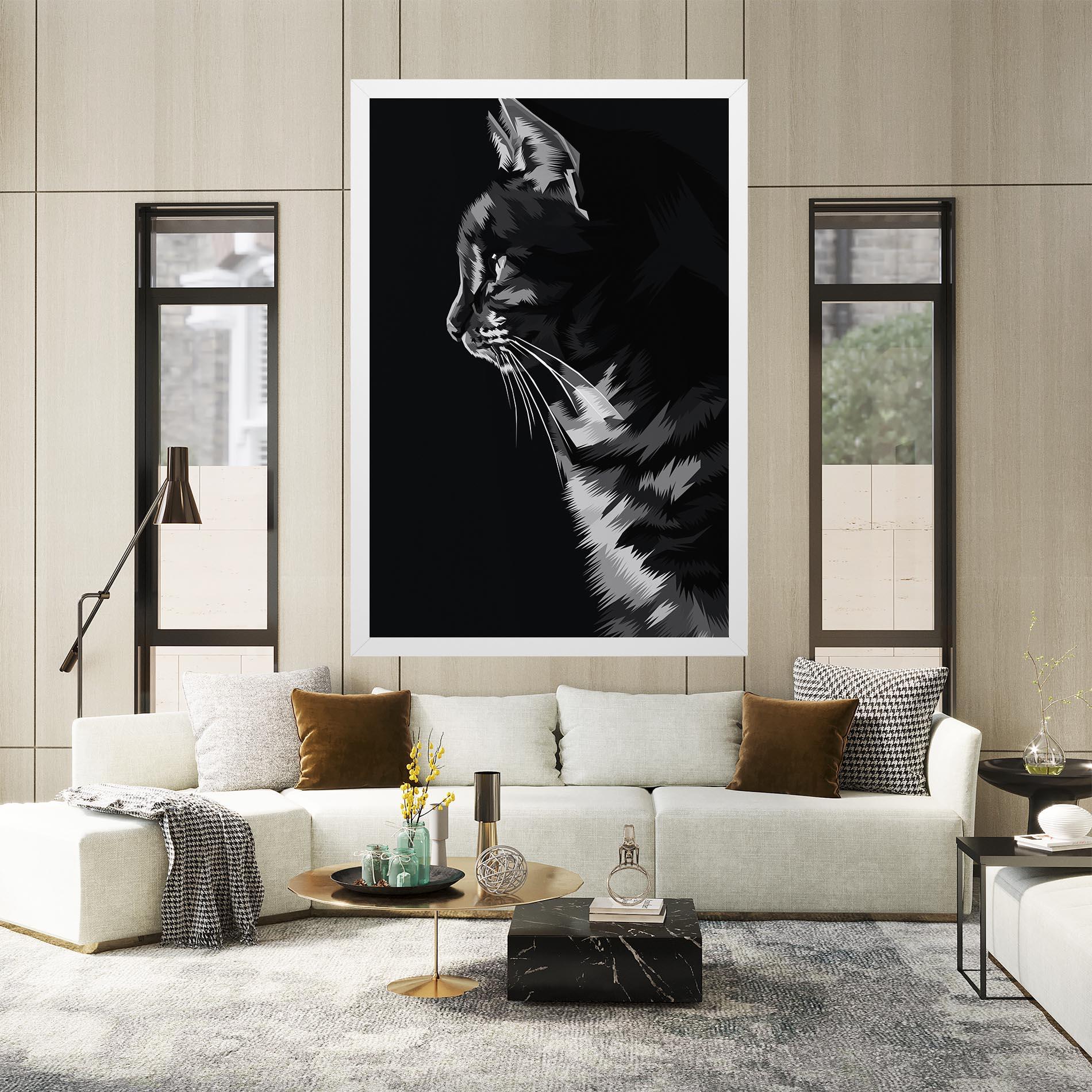 Vászonkép Black Grey Cat mockup 2