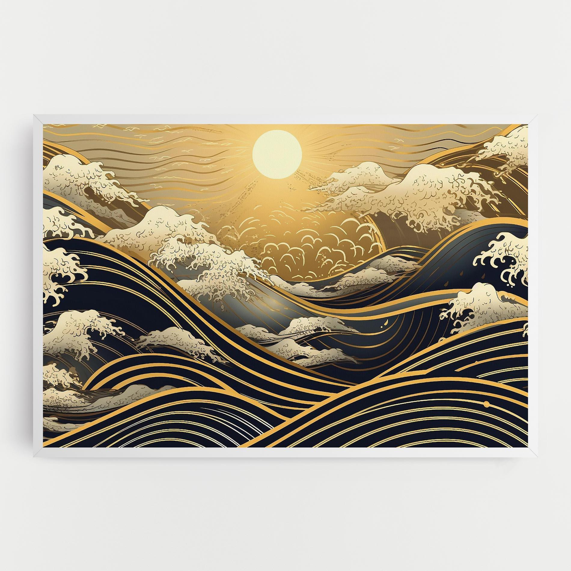 Vászonkép Gold Waves Landscape mockup 0