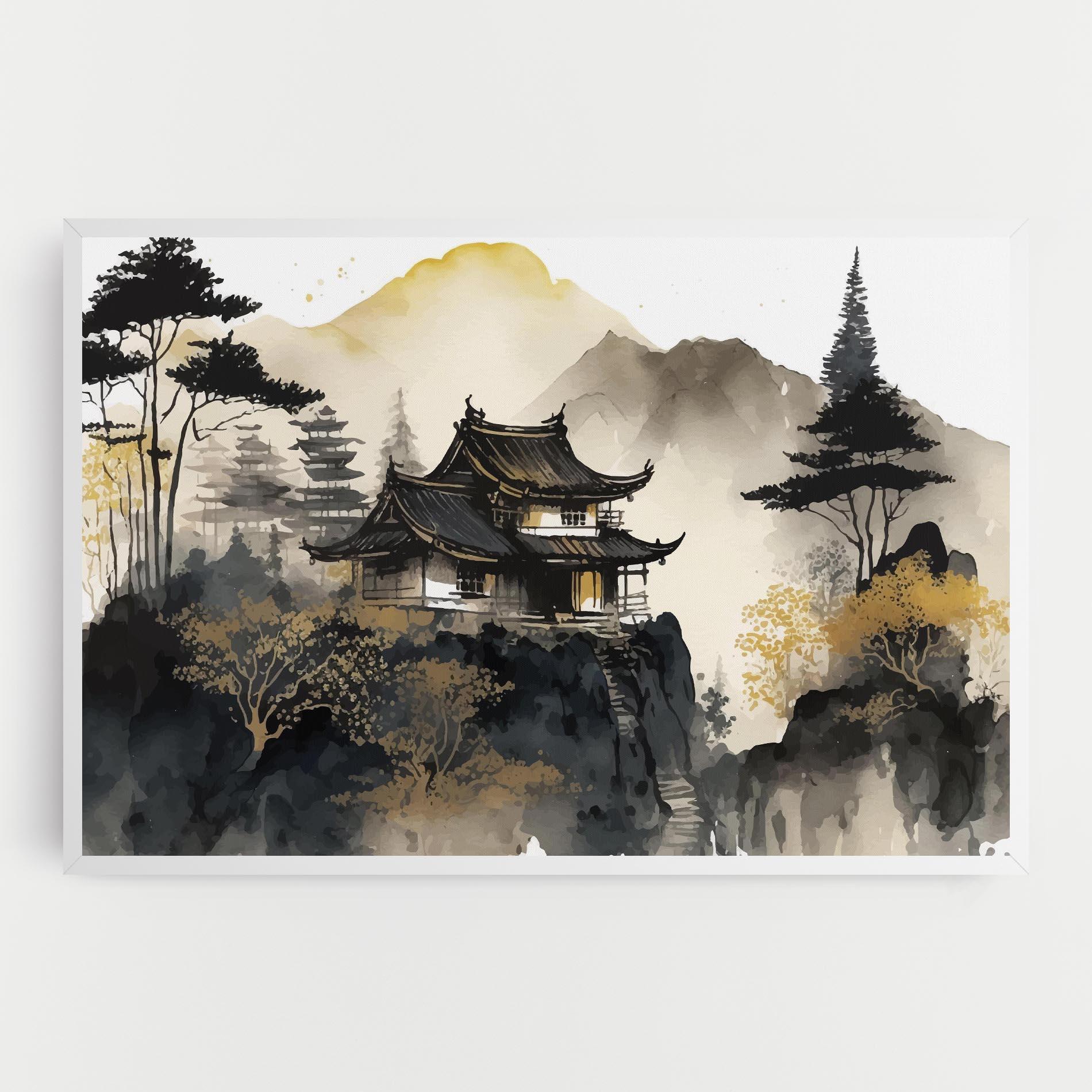 Vászonkép Japanese Temple mockup 0