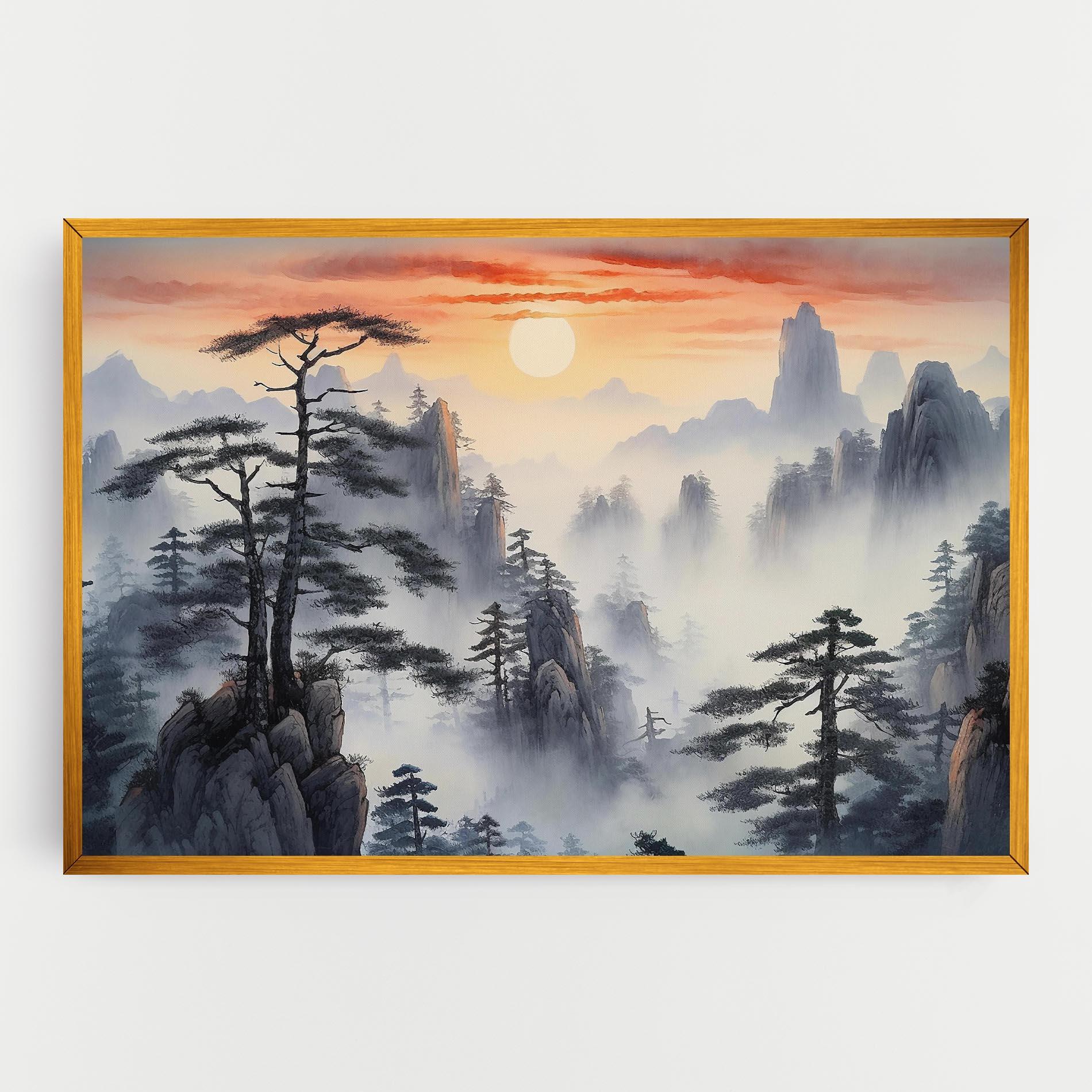 Vászonkép Fog Trees mockup 0