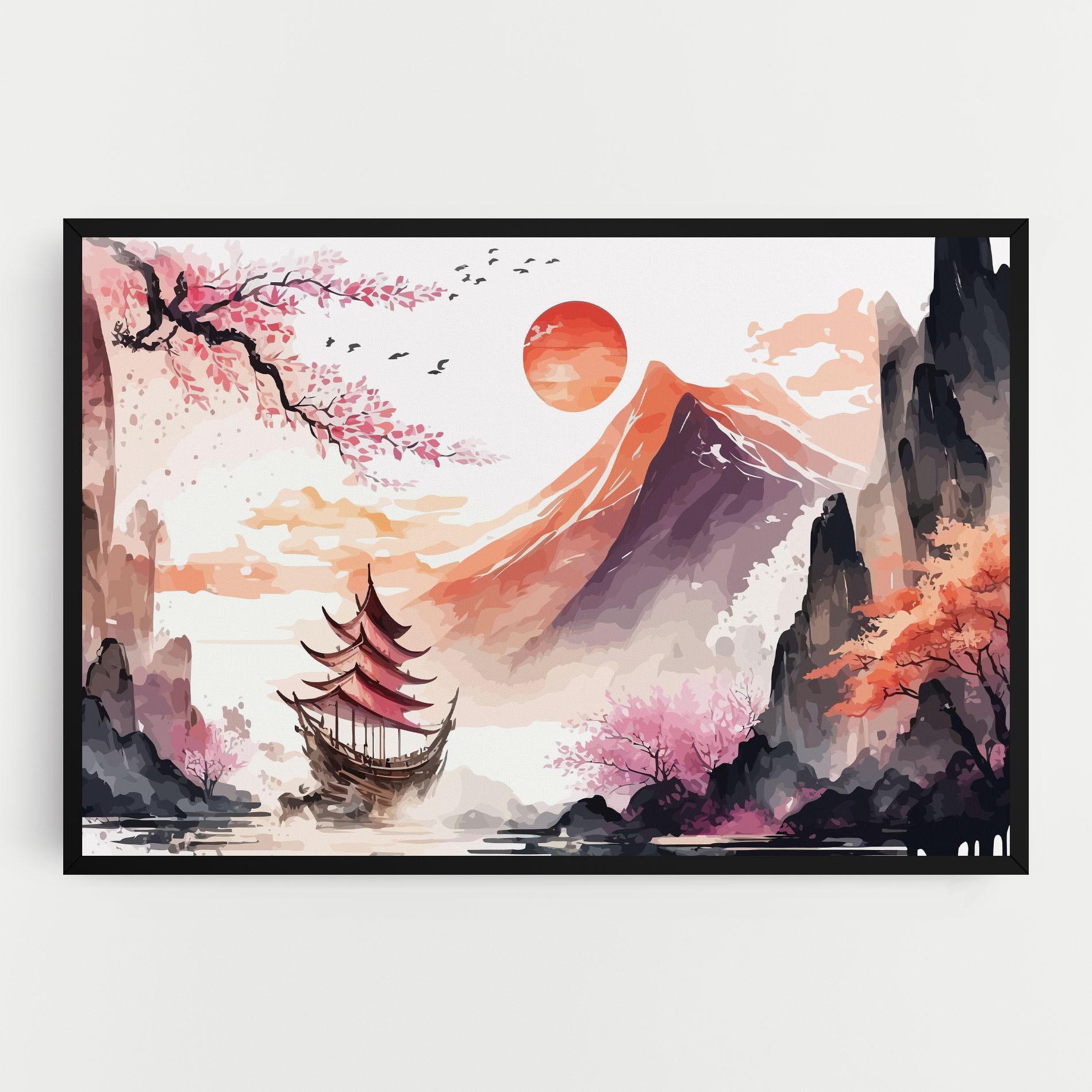 Vászonkép Asiatic Purple Mountain mockup 0