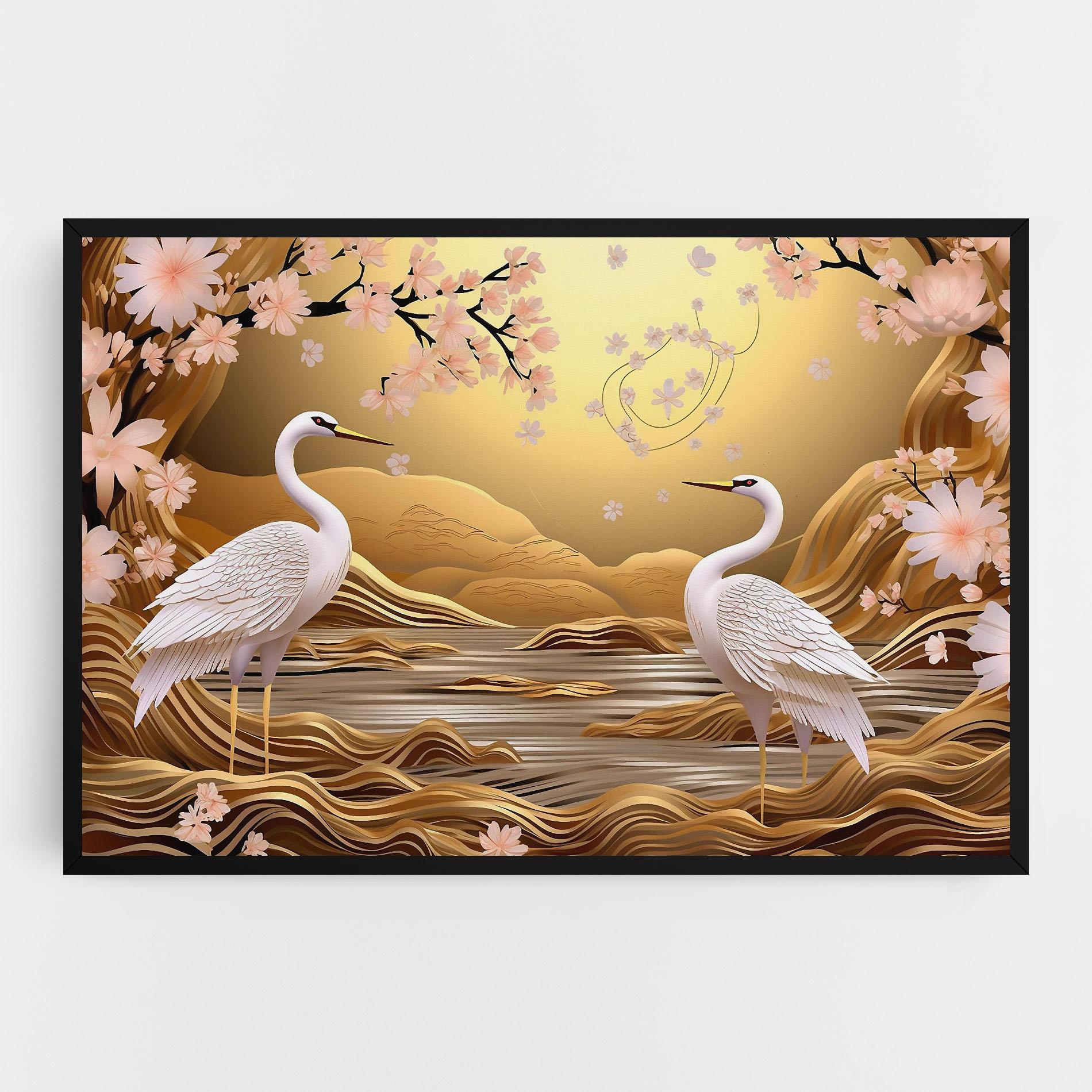 Vászonkép Pink Chinese Flowers mockup 0