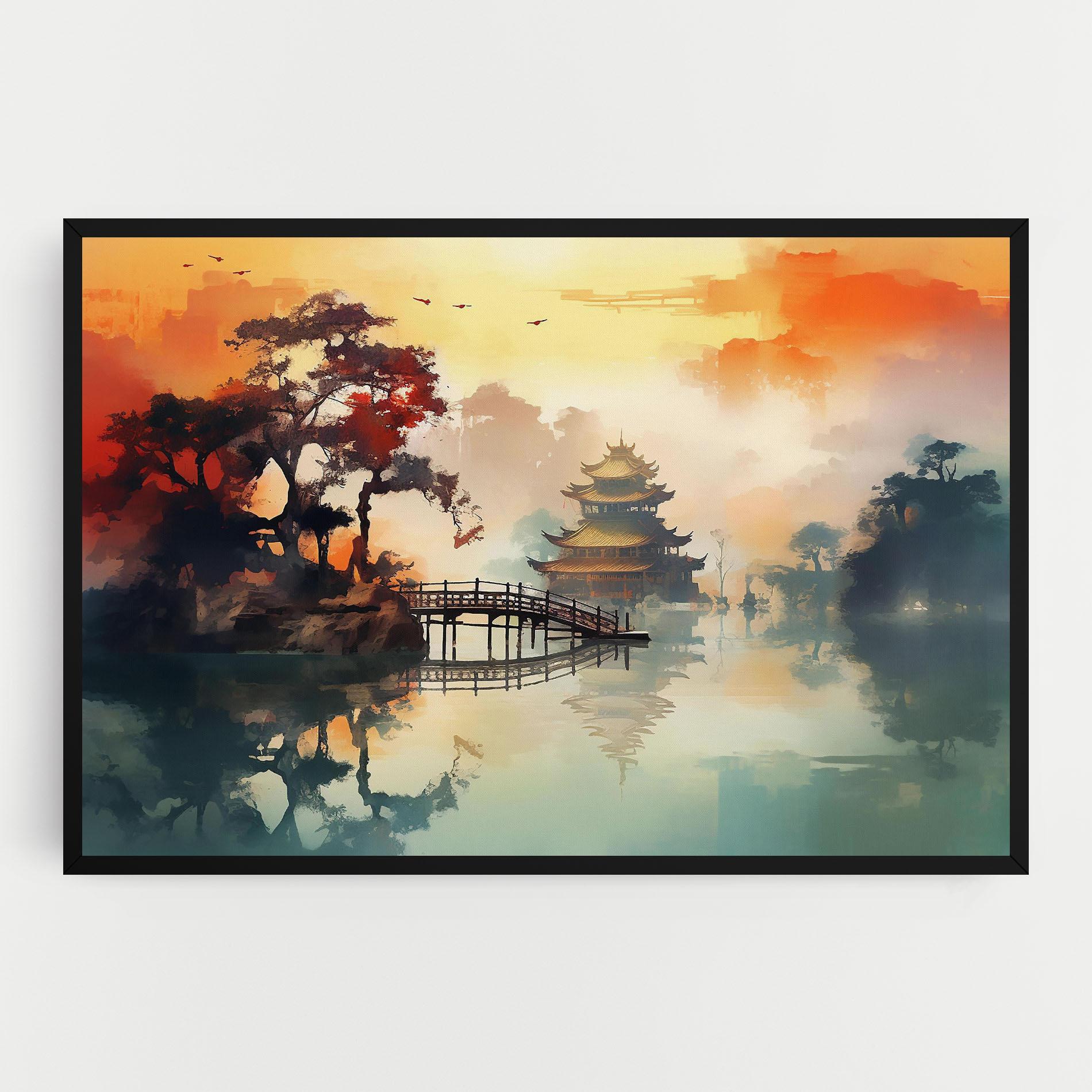 Vászonkép Sunset Fog Water mockup 0