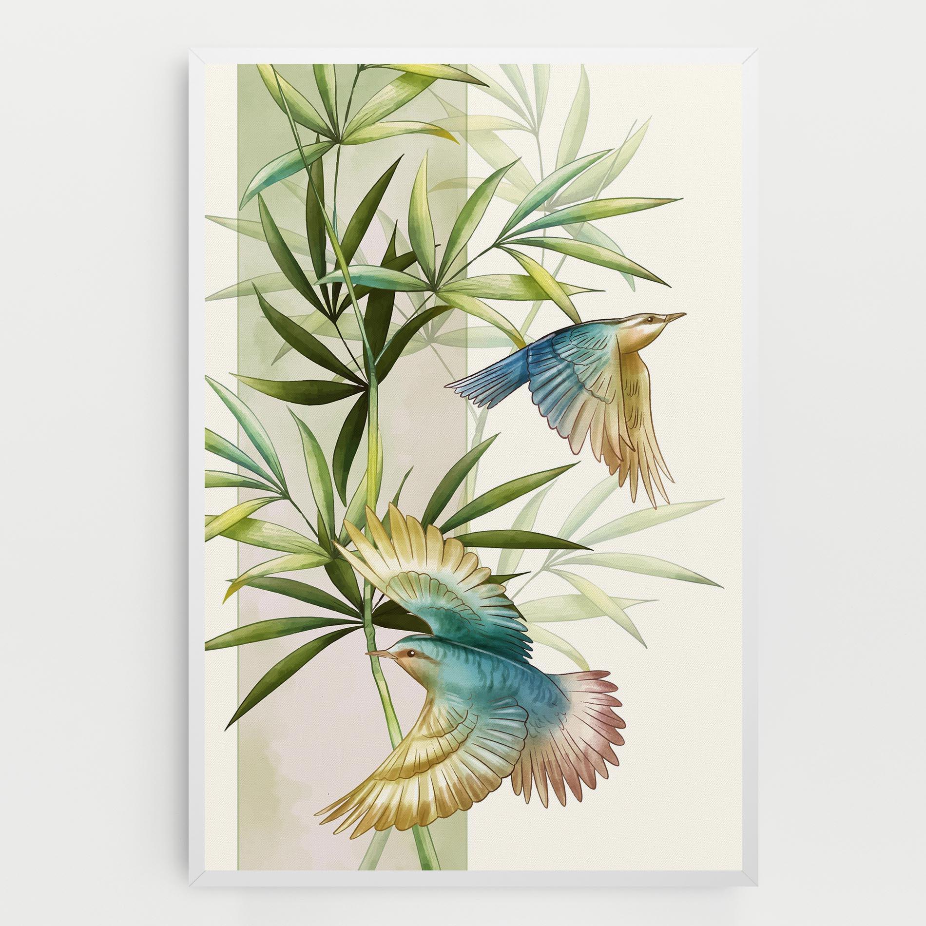 Vászonkép Asiatic Blue Birds mockup 0