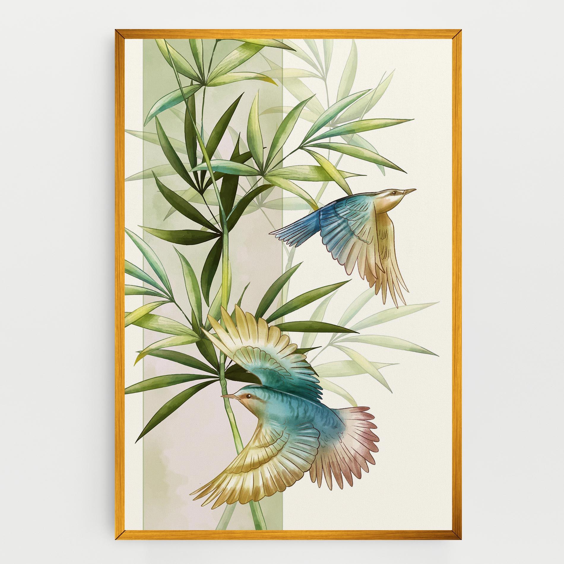 Vászonkép Asiatic Blue Birds mockup 0