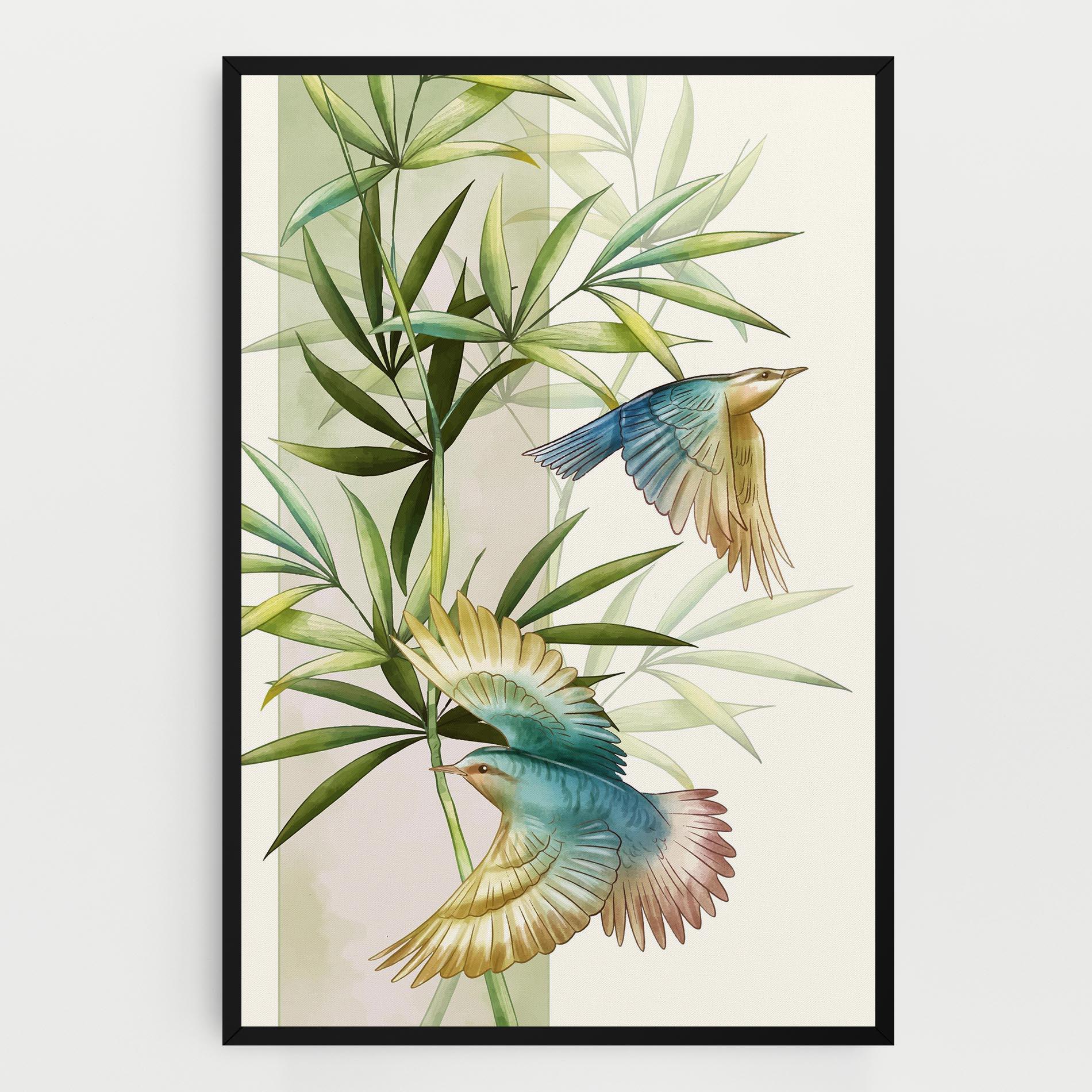 Vászonkép Asiatic Blue Birds mockup 0