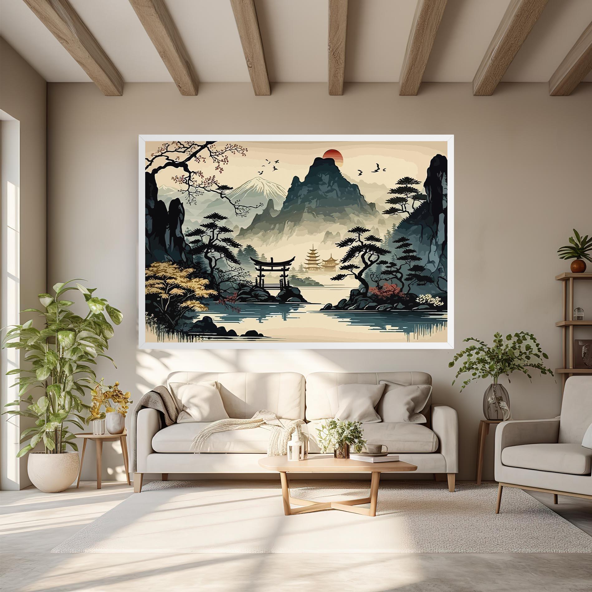 Vászonkép Cream Chinese Mountain mockup 6