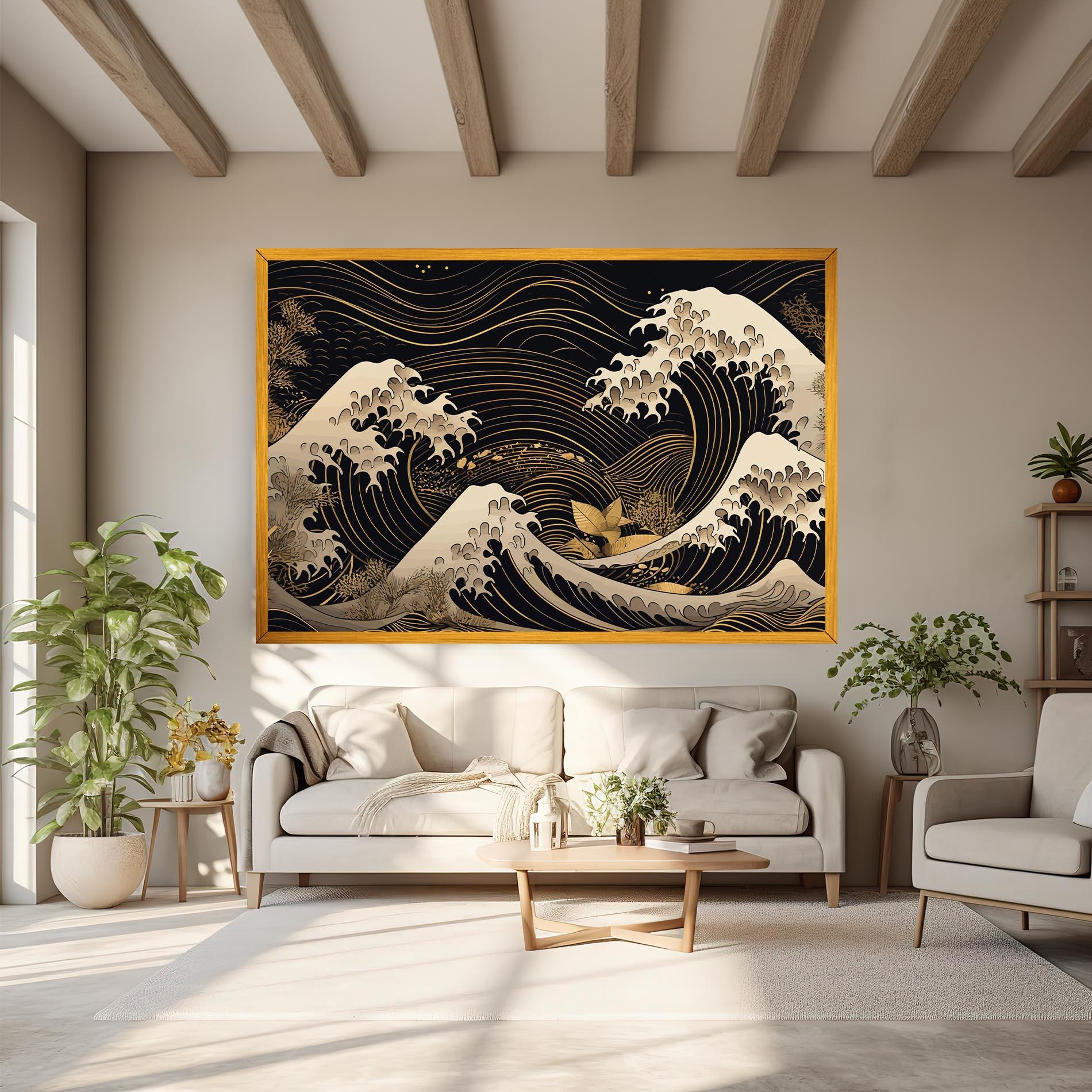 Vászonkép Asiatic Gold Wave mockup 6