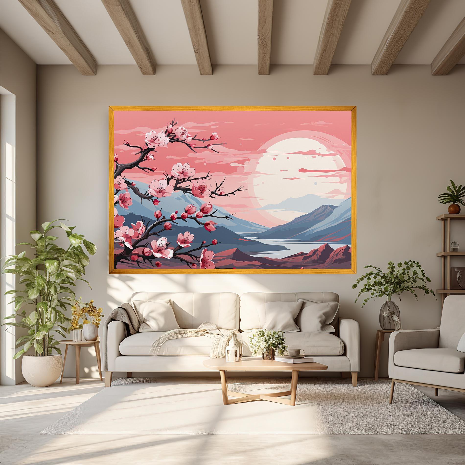 Vászonkép Chinese Cherry Blossoms mockup 6
