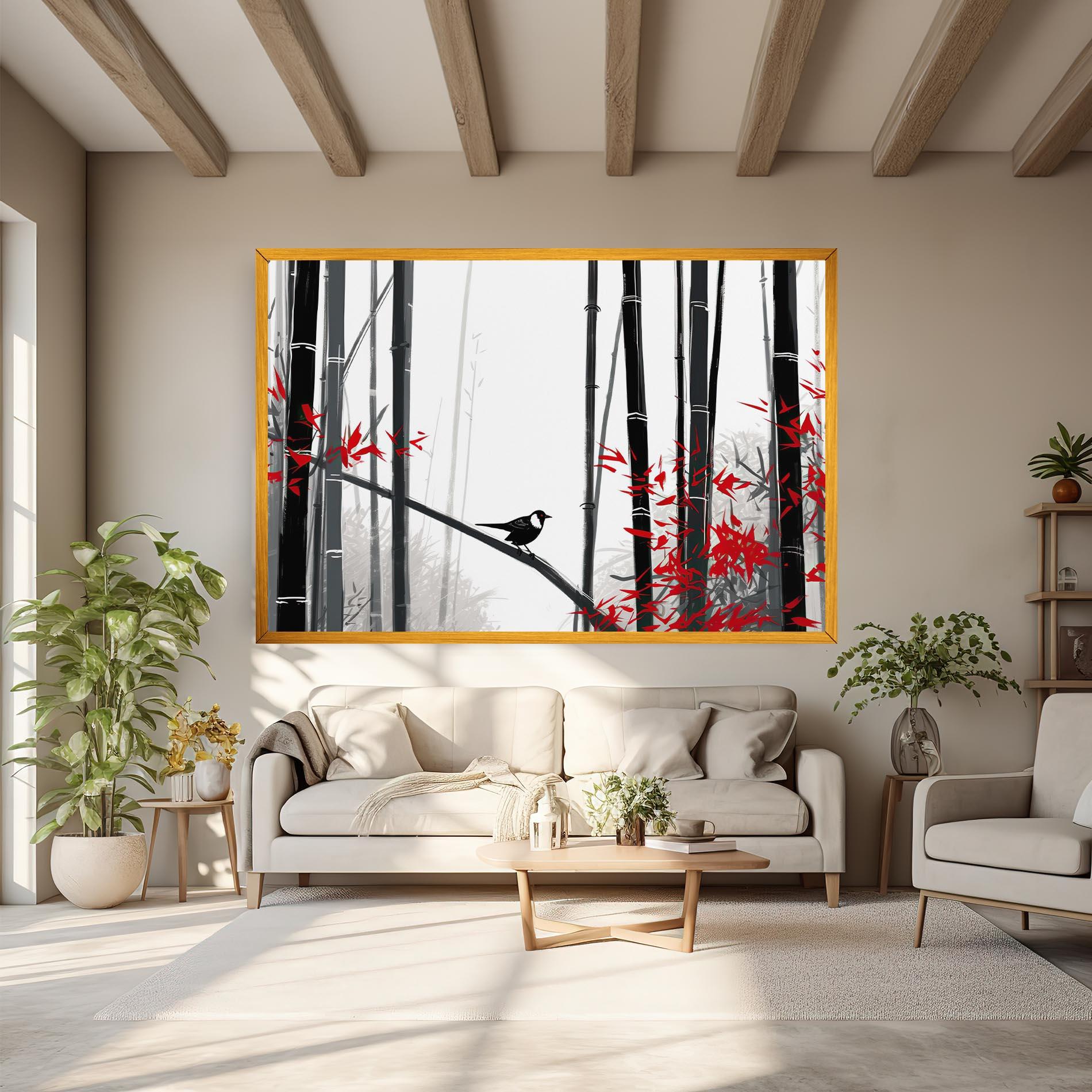 Vászonkép Chinese Red Leafs mockup 6