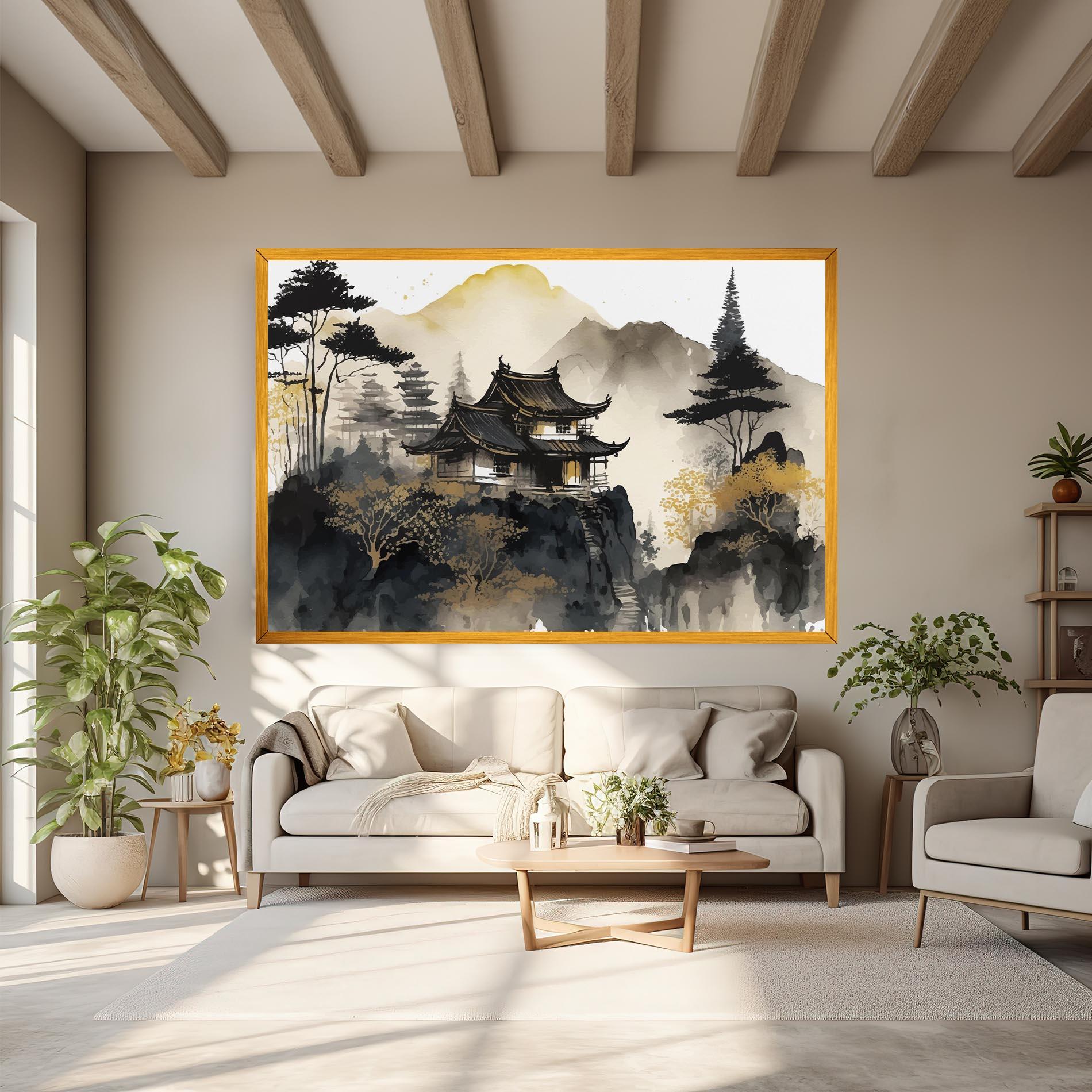 Vászonkép Japanese Temple mockup 6