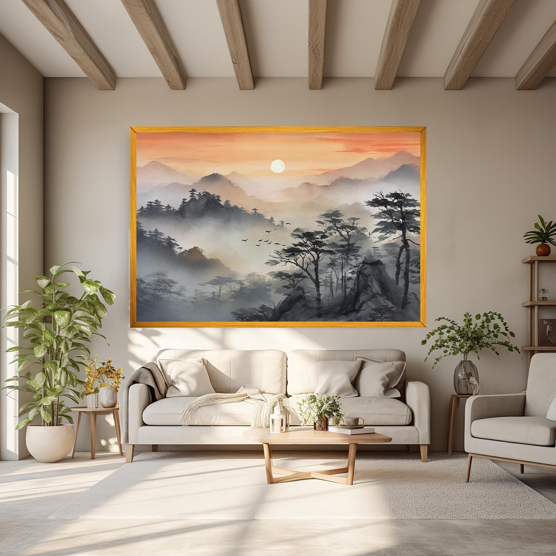 Vászonkép Sunset Fog mockup 6