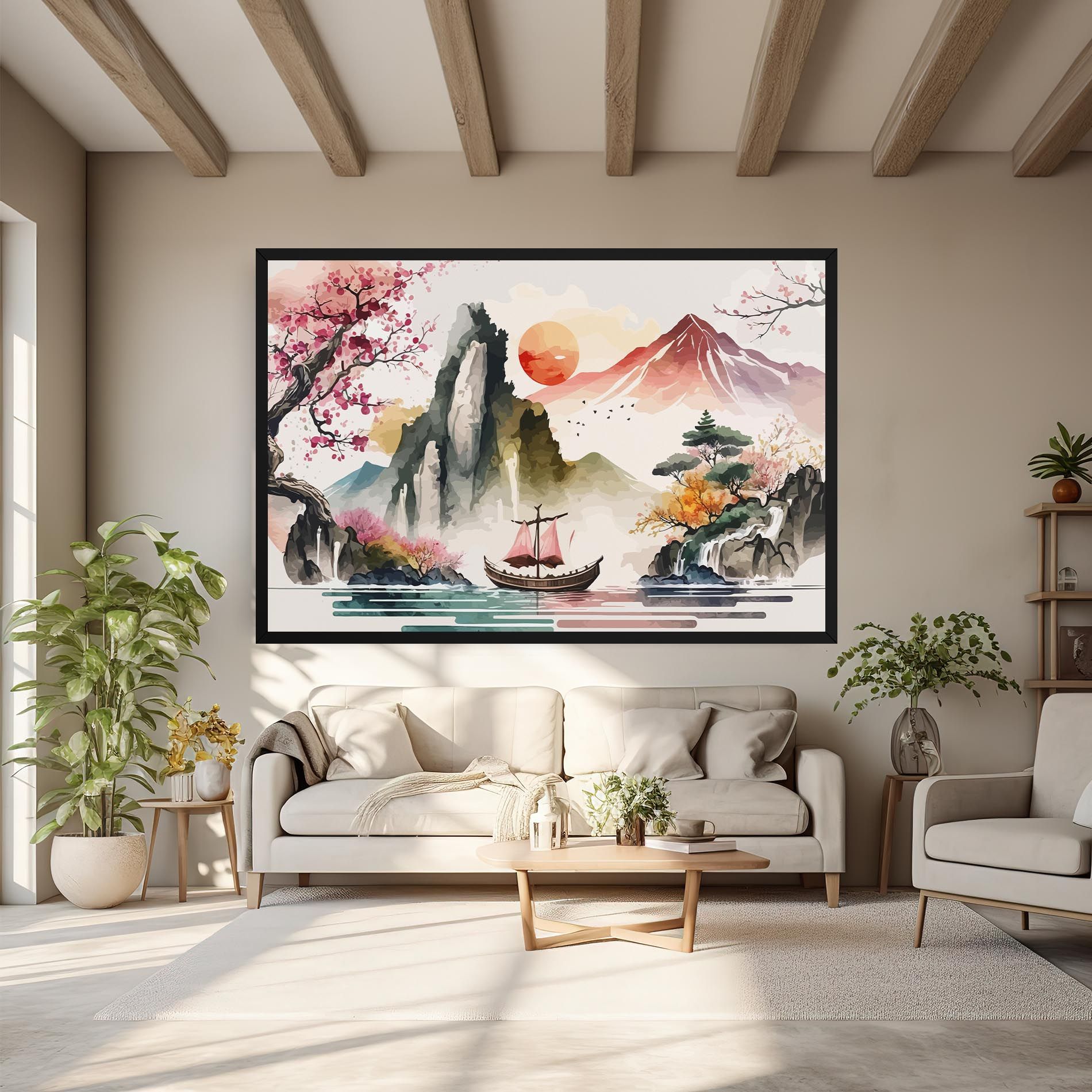 Asian Orange Sunset mockup 6