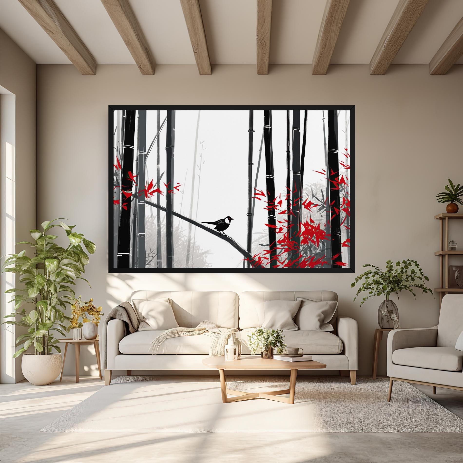 Vászonkép Chinese Red Leafs mockup 6