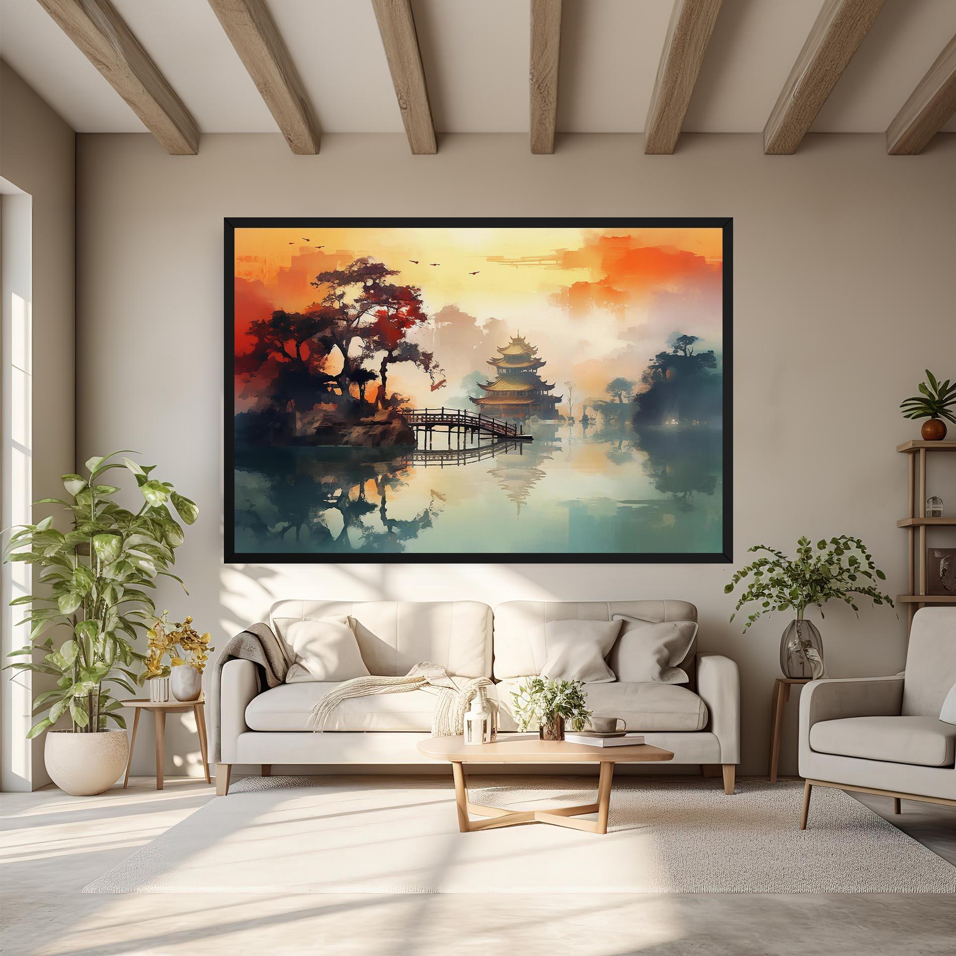 Vászonkép Sunset Fog Water mockup 6